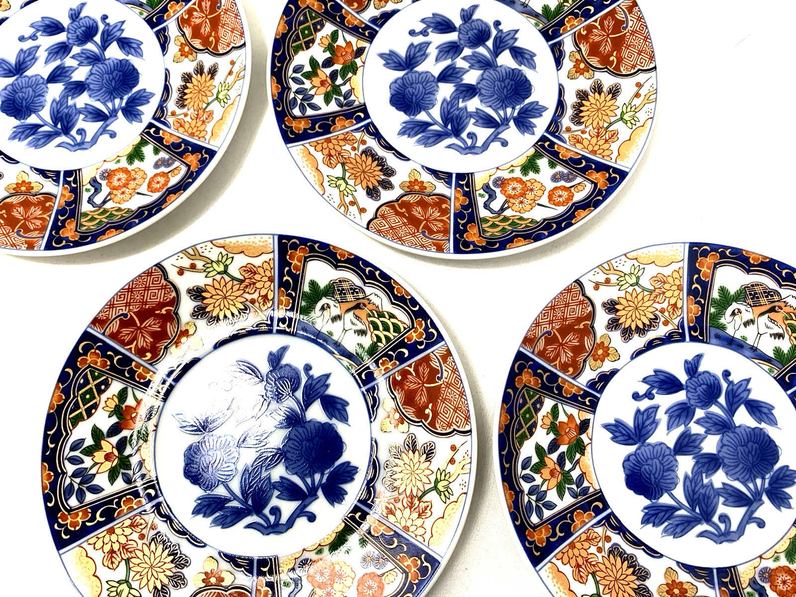 GUMPS KARAKUSA IMARI SET 4 COFFEE TEA CUP&SAUCER 2 SETS AVAIL RED BLU GREN GILT