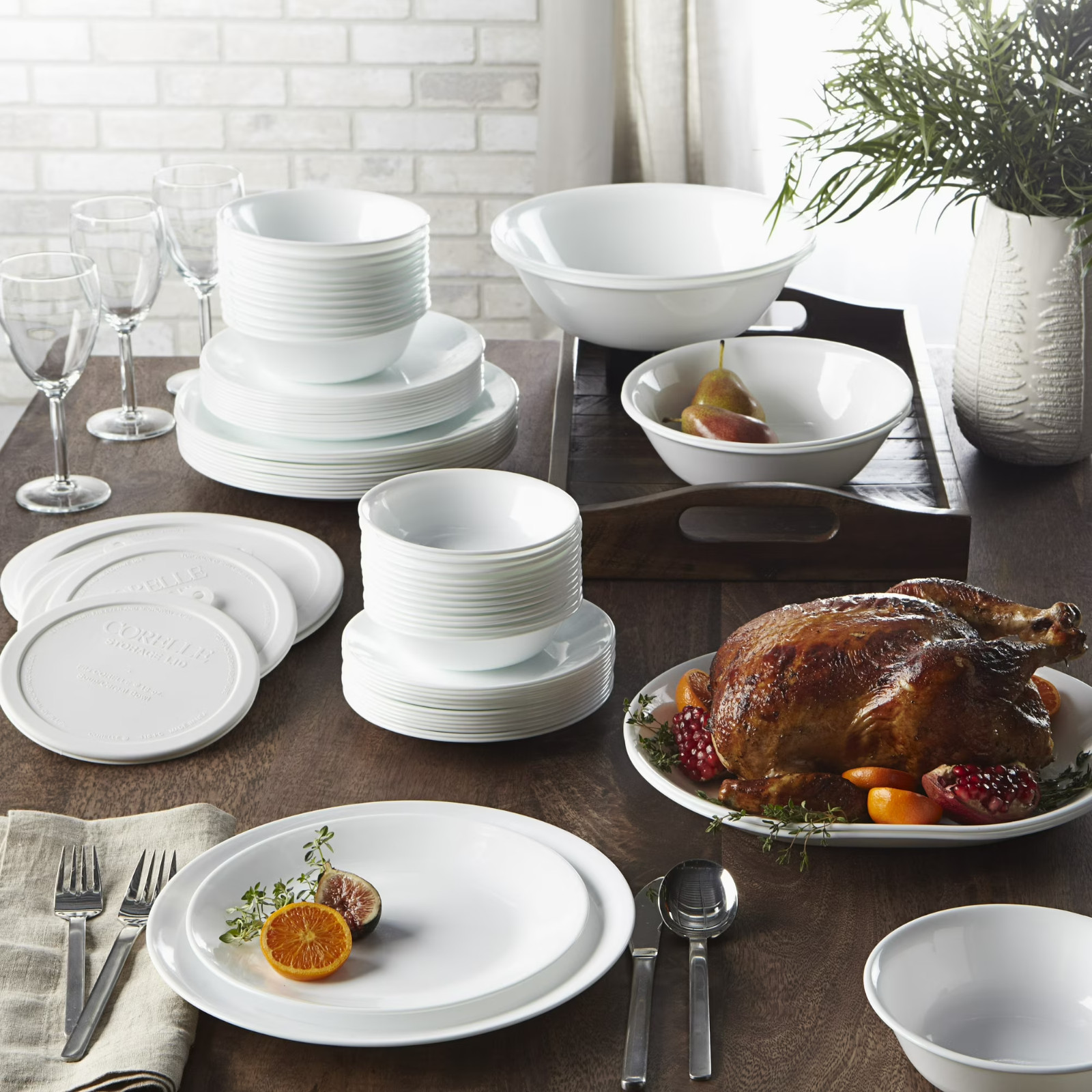 Corelle Livingware Winter Frost White 10.25″ Dinner Plate, Set of 6