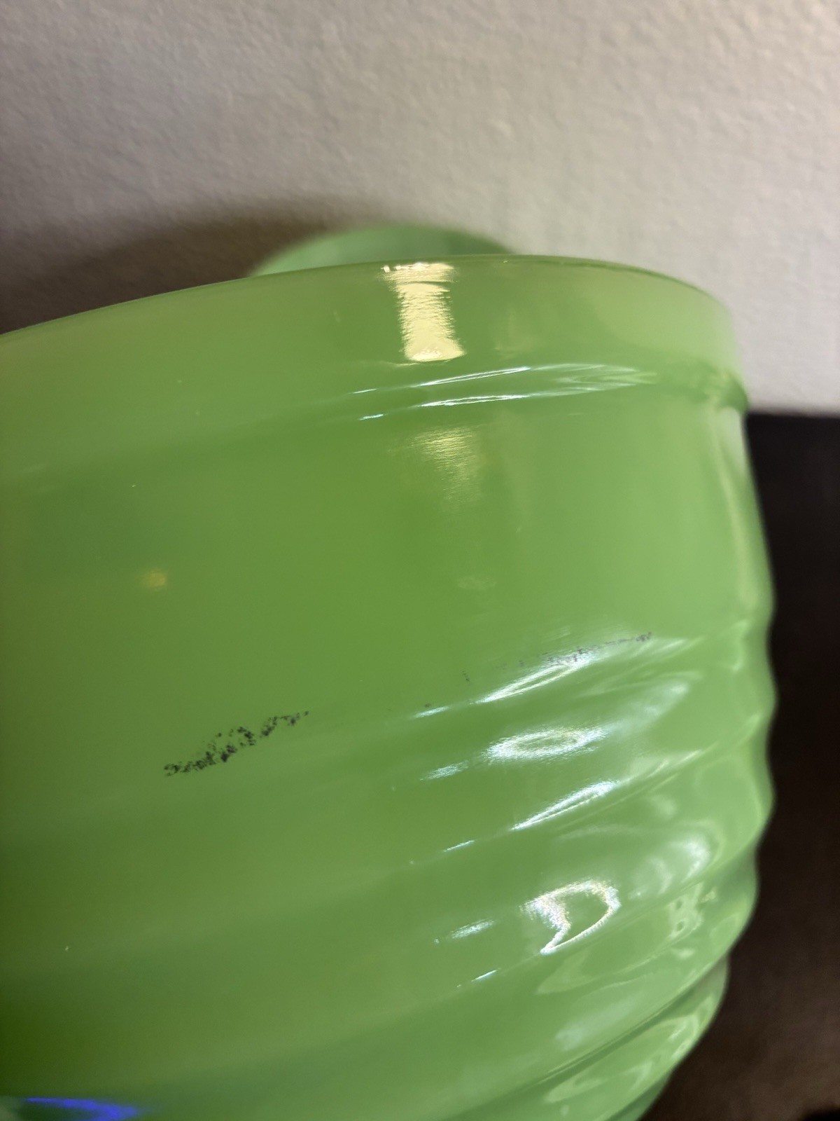 Jeannette Glass Concentric Circle Mixing Bowl Set Jadeite Green 5 7 & 9” Uranium