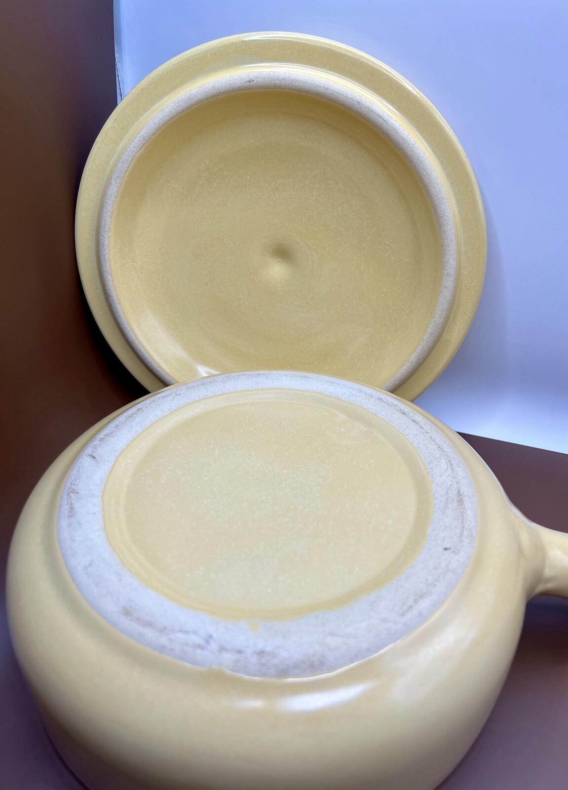 Vintage La Solana Large Yellow Casserole With Lid MCM 1 1/2-2 Quart Pottery