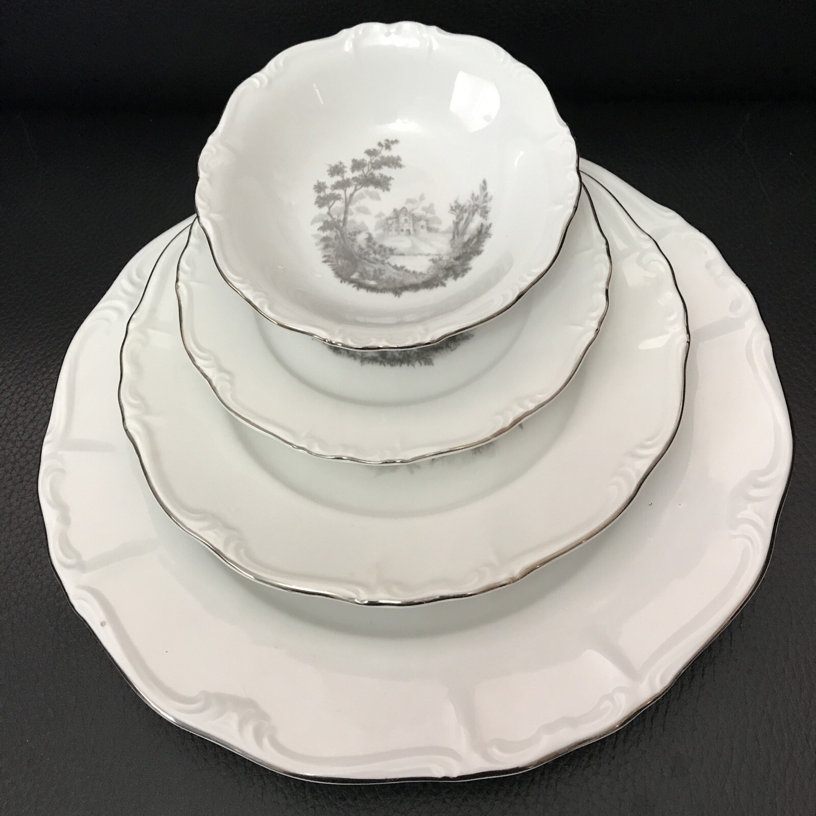 Edelstein Maria Theresa Set Of 4 Plates: Dinner , Salad, Bread, Dessert. Exc!