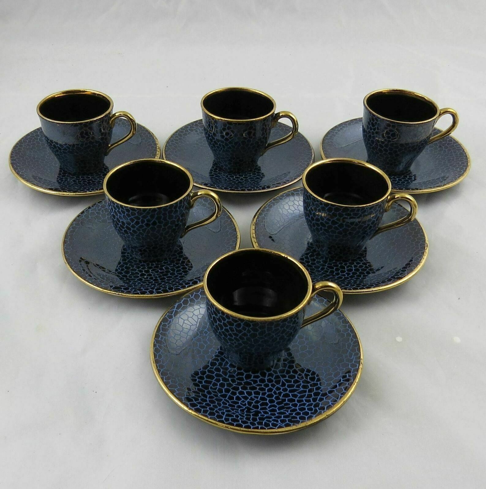 6 Windsor Art Ware Demitasse Cups & Saucers Gibson Bros Burslem England
