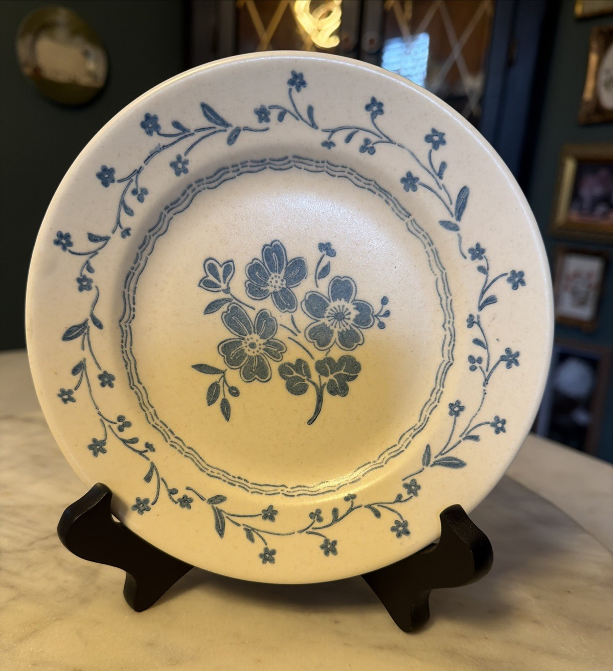 Vintage Royal China Country Charm Blue Floral Bread Plates 6.25″ – Set of 3
