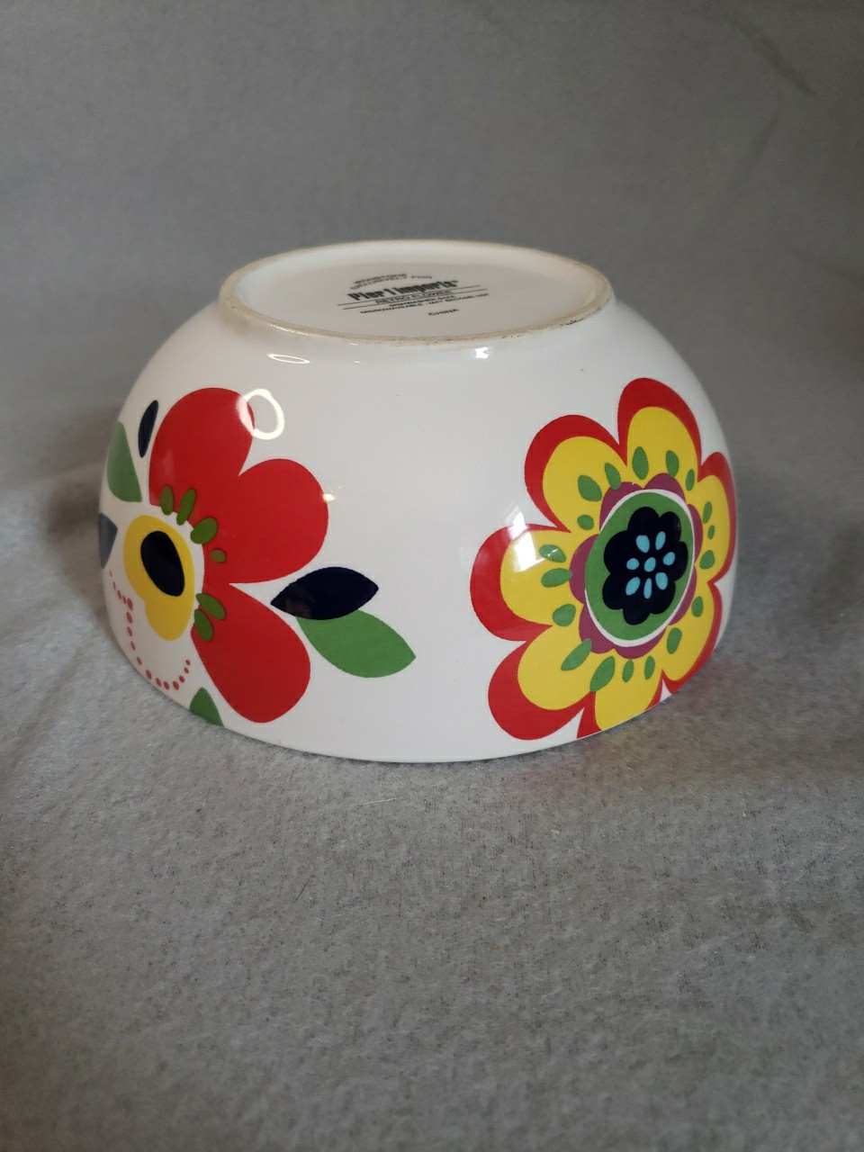 Pier 1 Retro Flower Ironstone Bowl 6.5 in Groovy Colorful Floral Dish