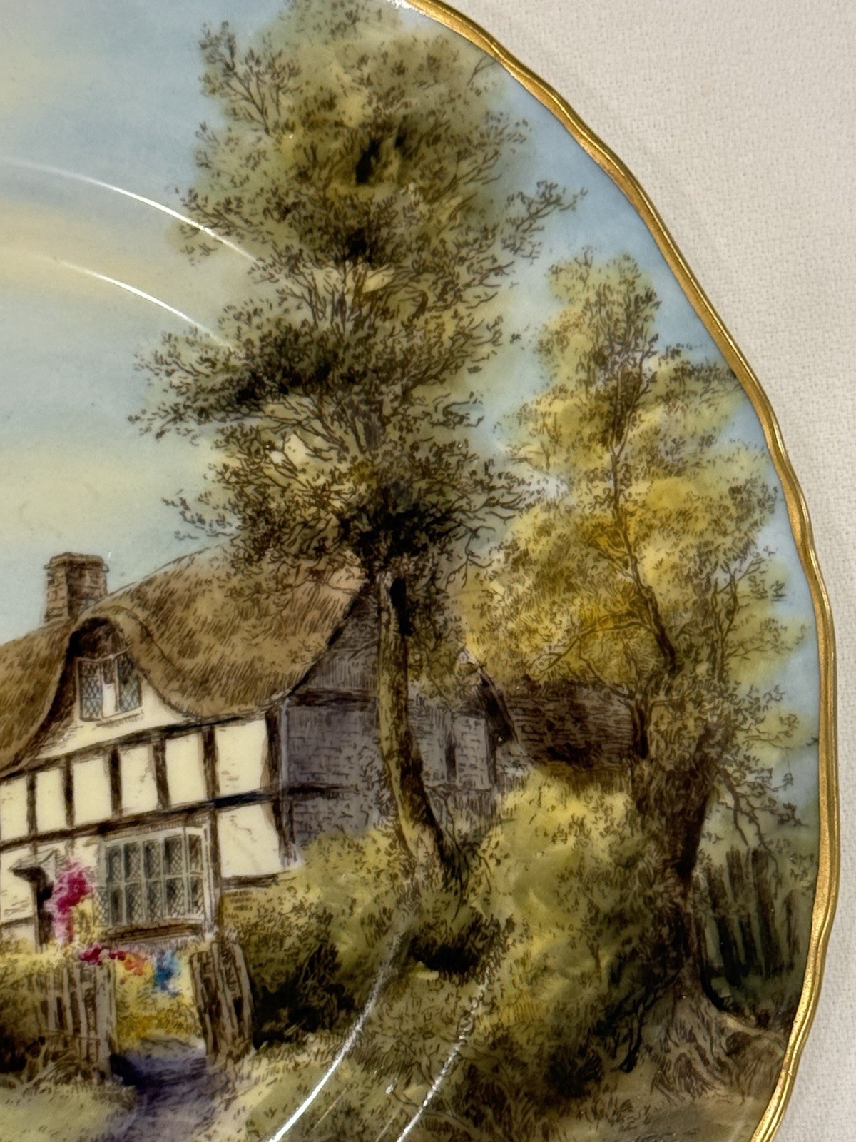 Pristine 1953 Royal Worcester 10.5″ Cabinet Plate Elmley Signed J Smith Mint