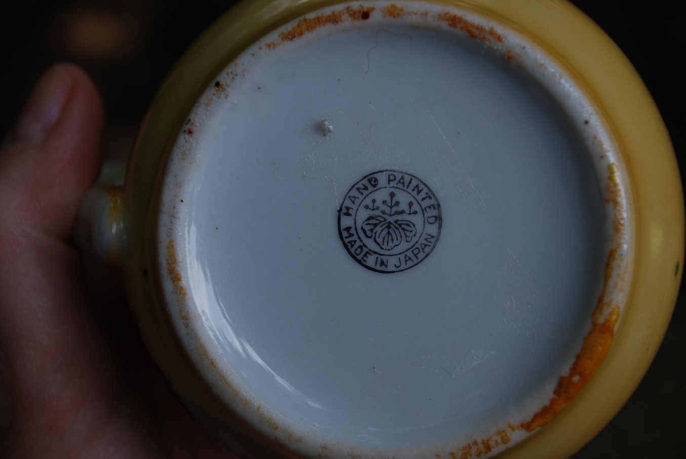 Vintage FANCY CREAMER 1920s Japan Hand Painted Porcelain LANDSCAPE Tree Scene