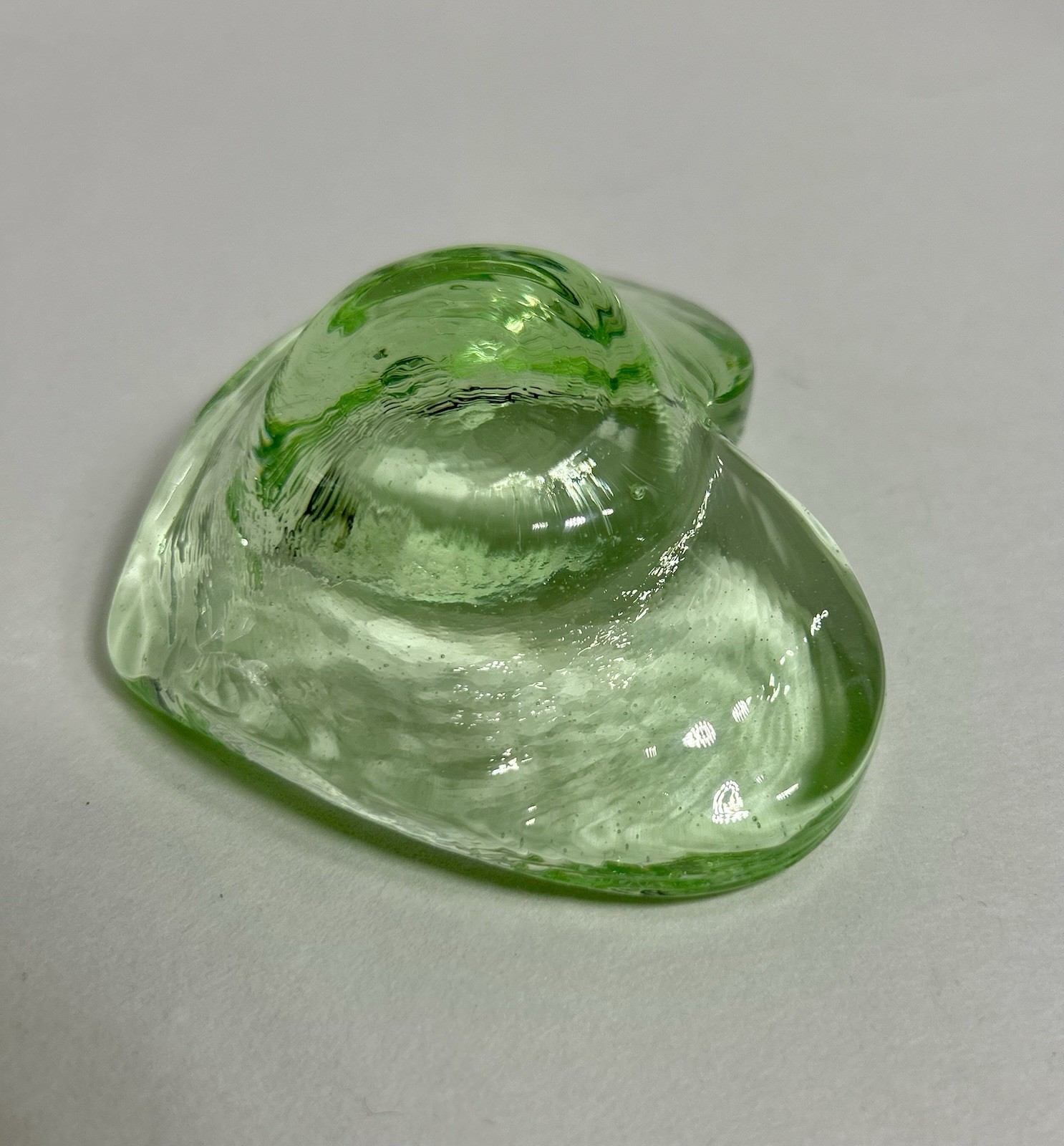 Fire & Light Recycled Glass Celery Green Heart Shaped Trinket Dish