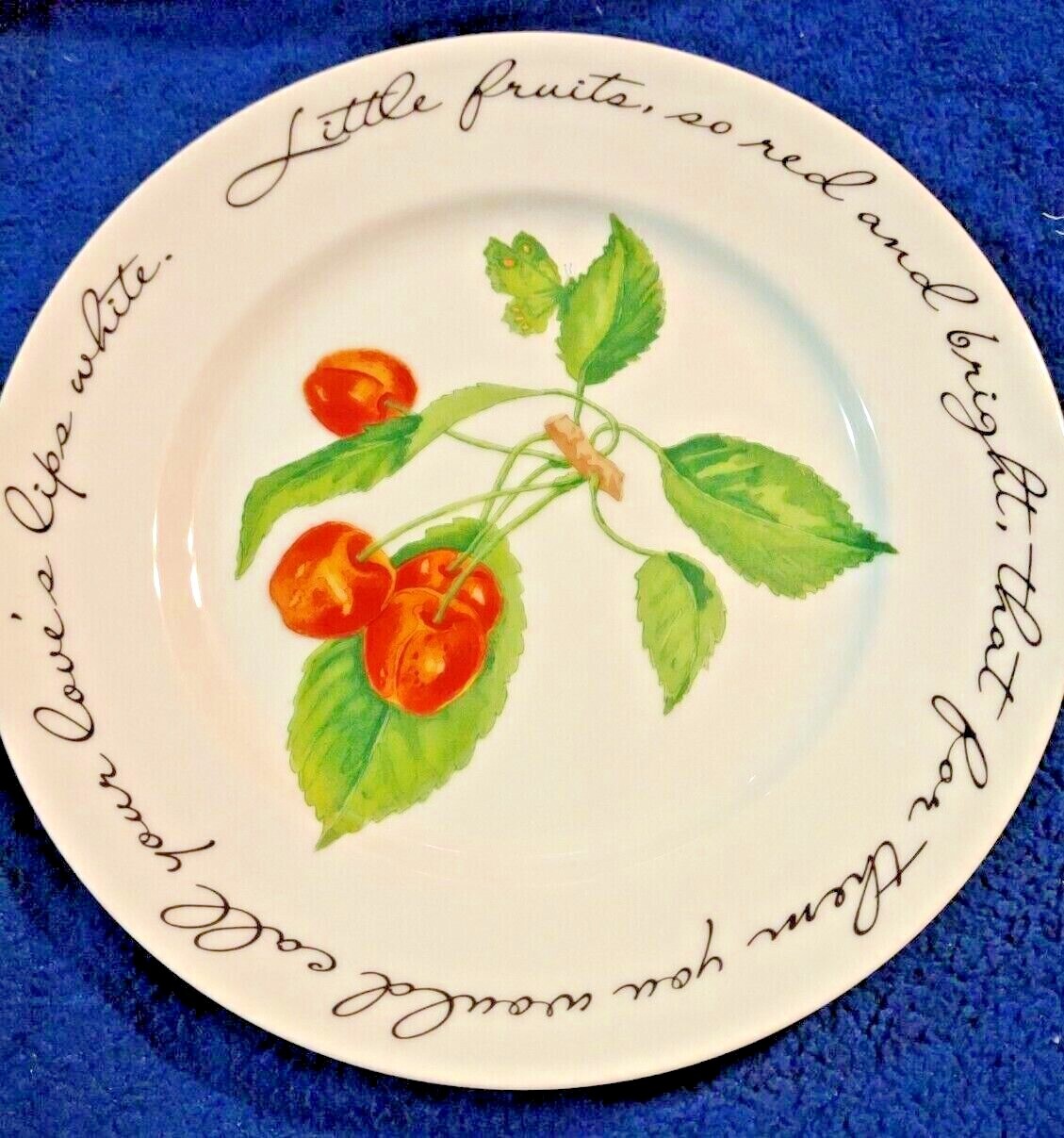 Williams-Sonoma Orchard Suite Cherries Cherry Japan 7 7/8″ Accent Salad Plate
