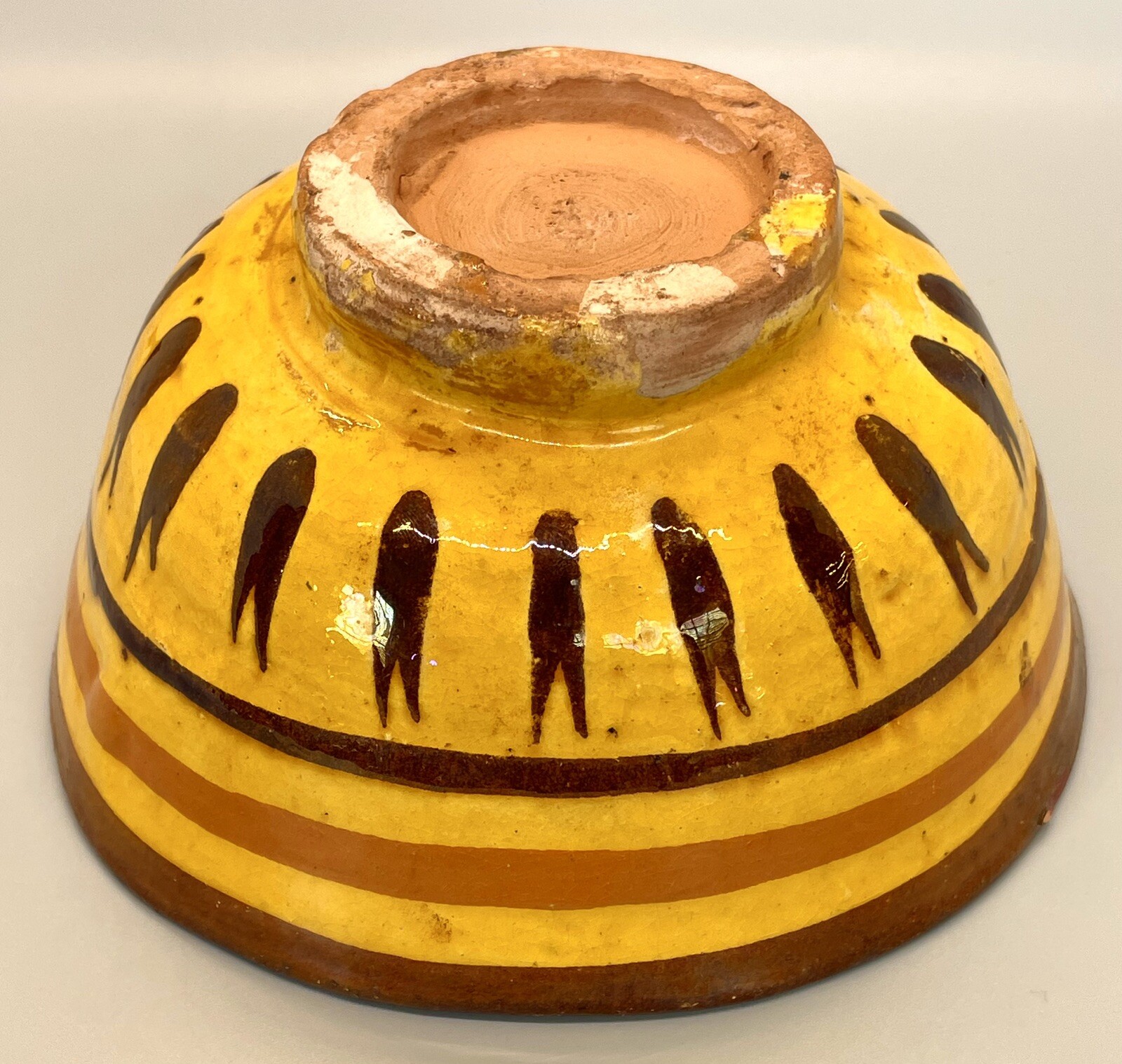 Antique Yellow Multan Sindh Pottery Dish Hand Painted Earthenware