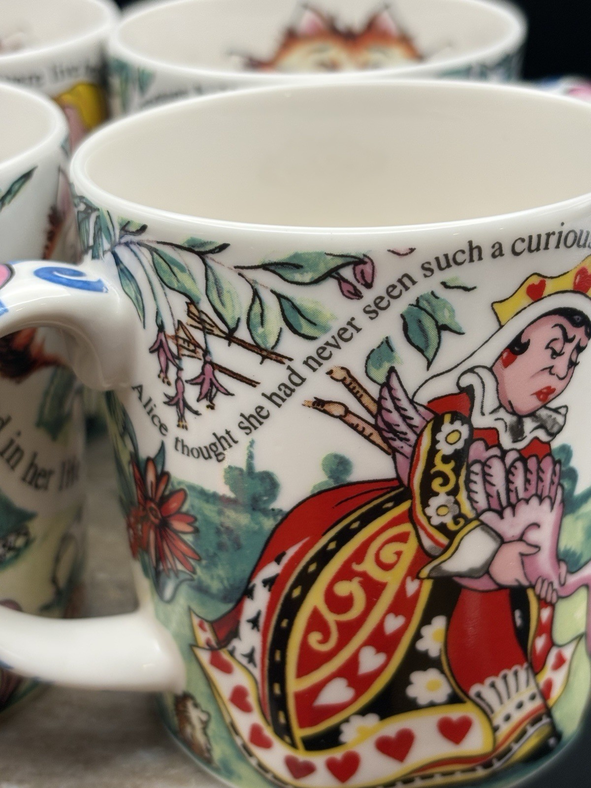 Alice In Wonderland Tea Coffee Mug Paul Cardew Croquet Cheshire Cat Set Of 4