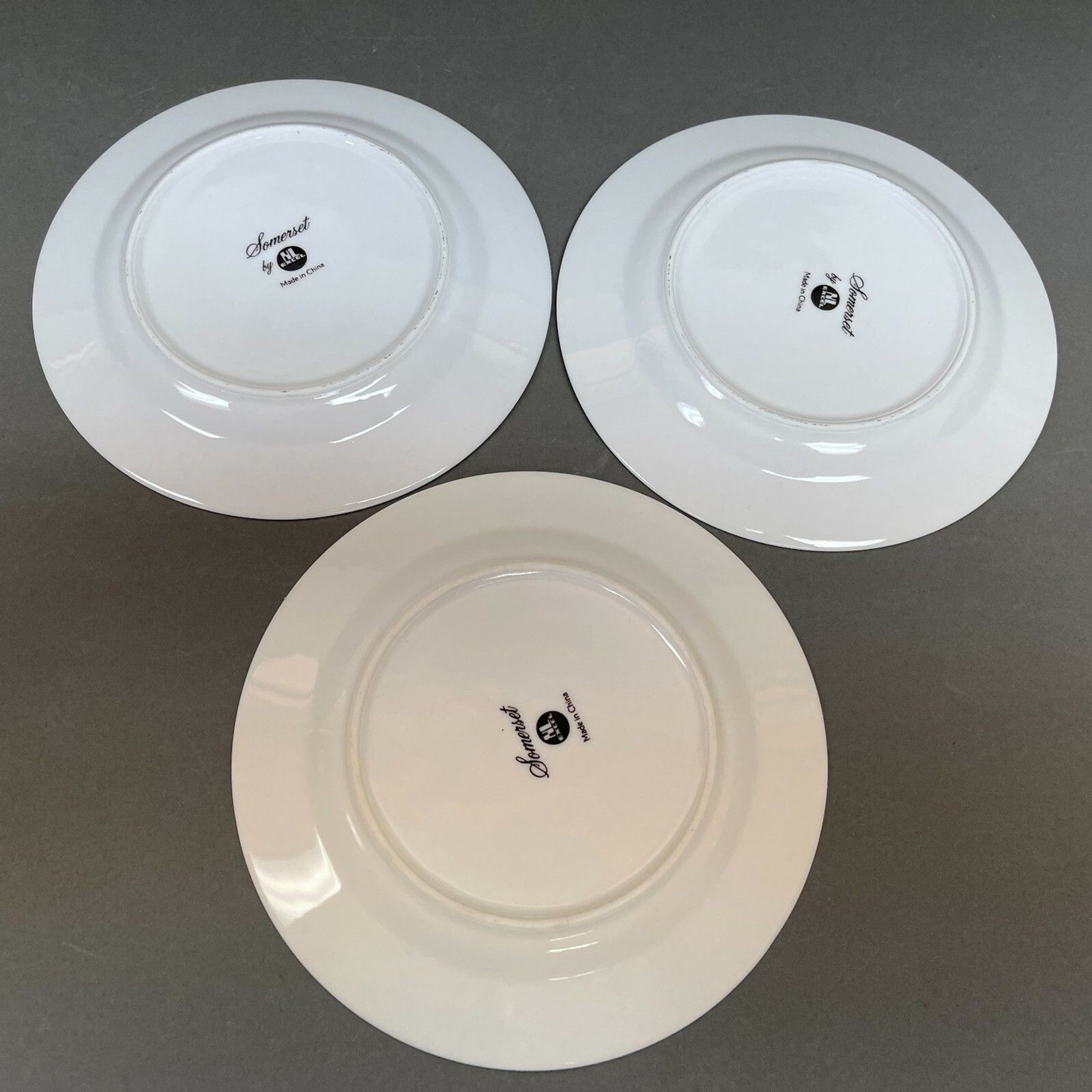 Somerset NL Excel Bread & Butter Floral White Blue Platinum Trim Lot of 3