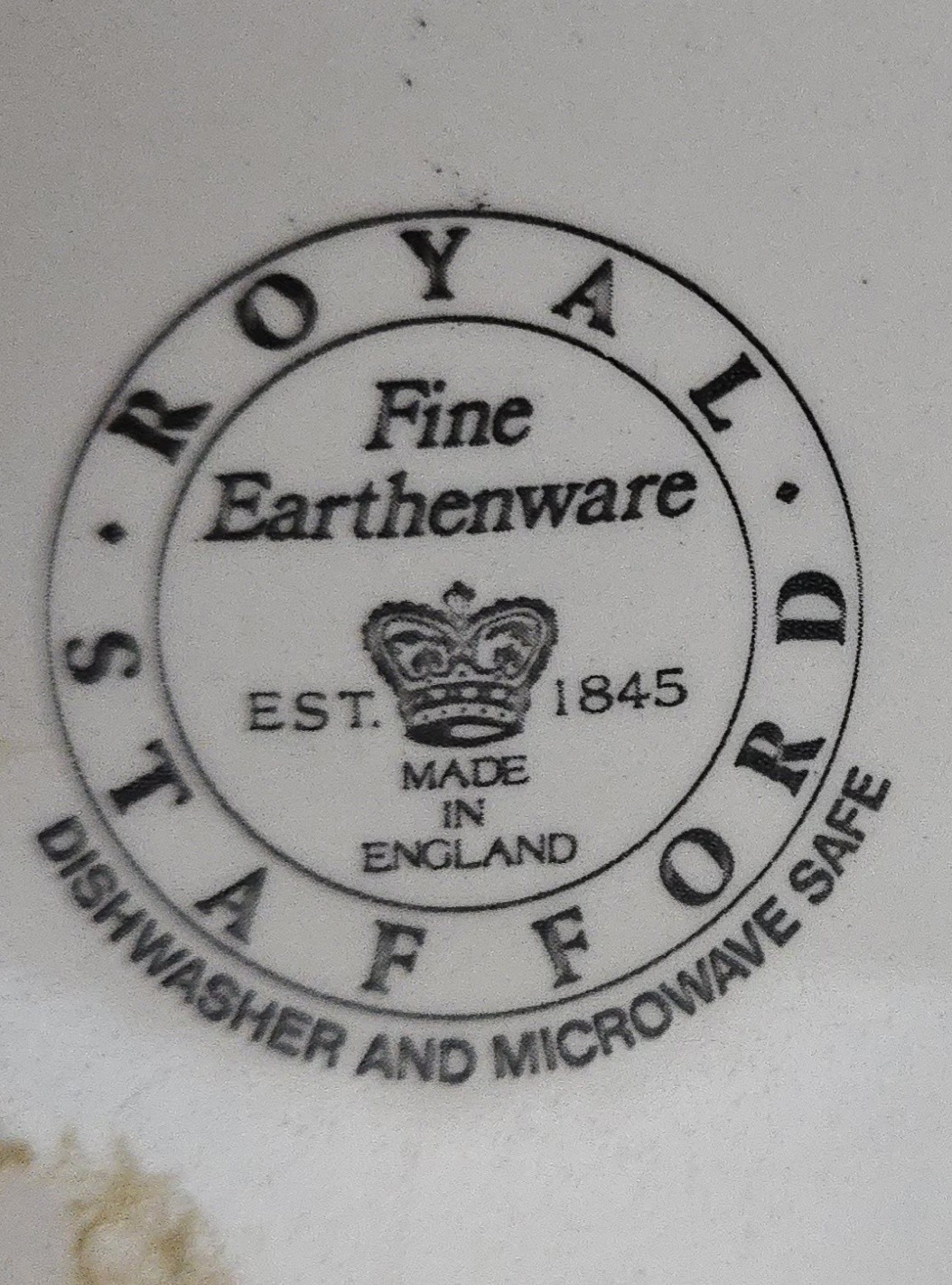 Vtg. Royal Stafford Earthenware Brown Transfereware Plate 8.5″