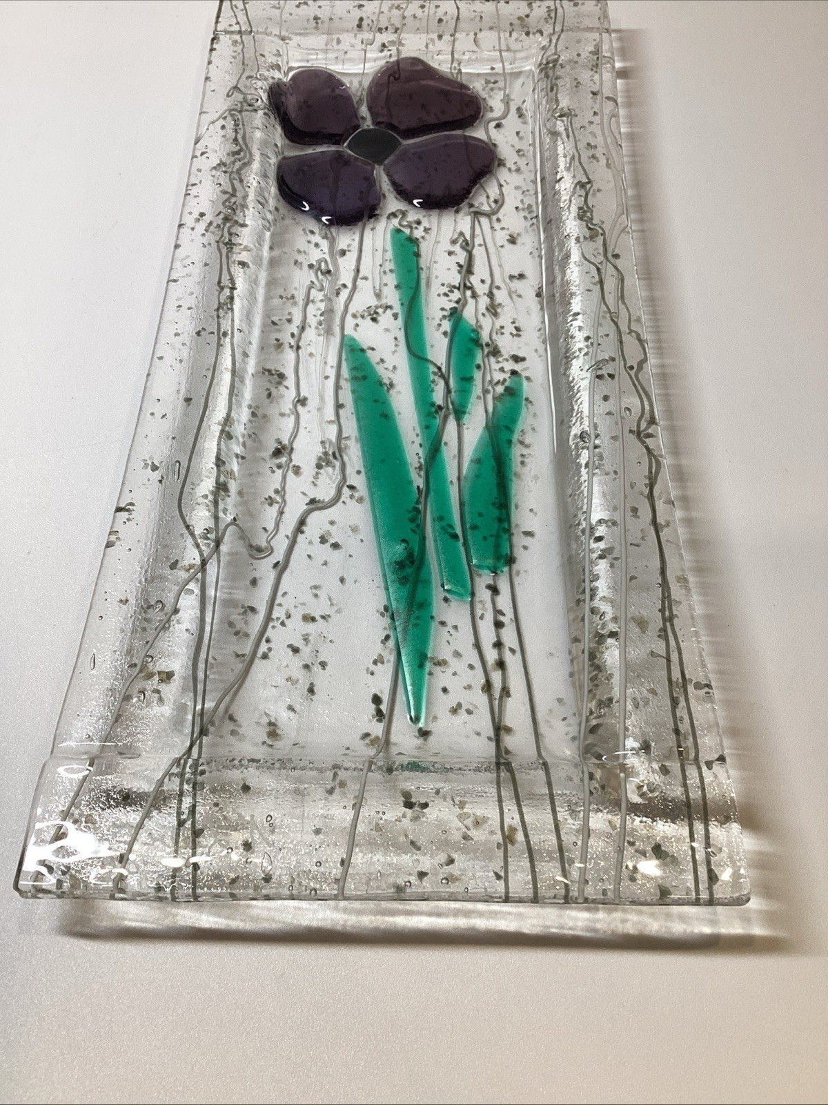 Fused Art Glass Tray Signed By Artist K Lewit ‘06
