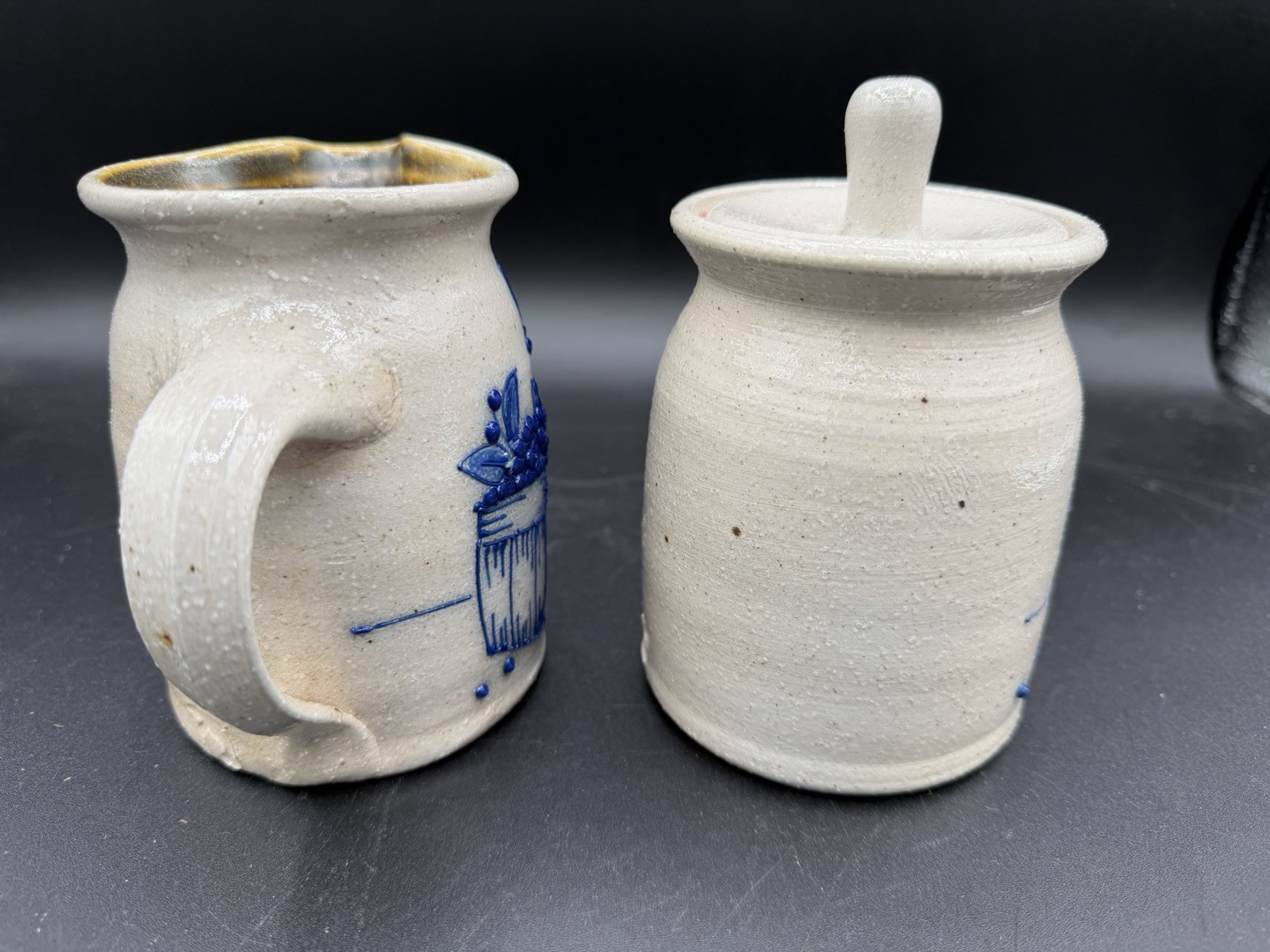 Salmon Falls Stoneware Creamer & Sugar Set 1995