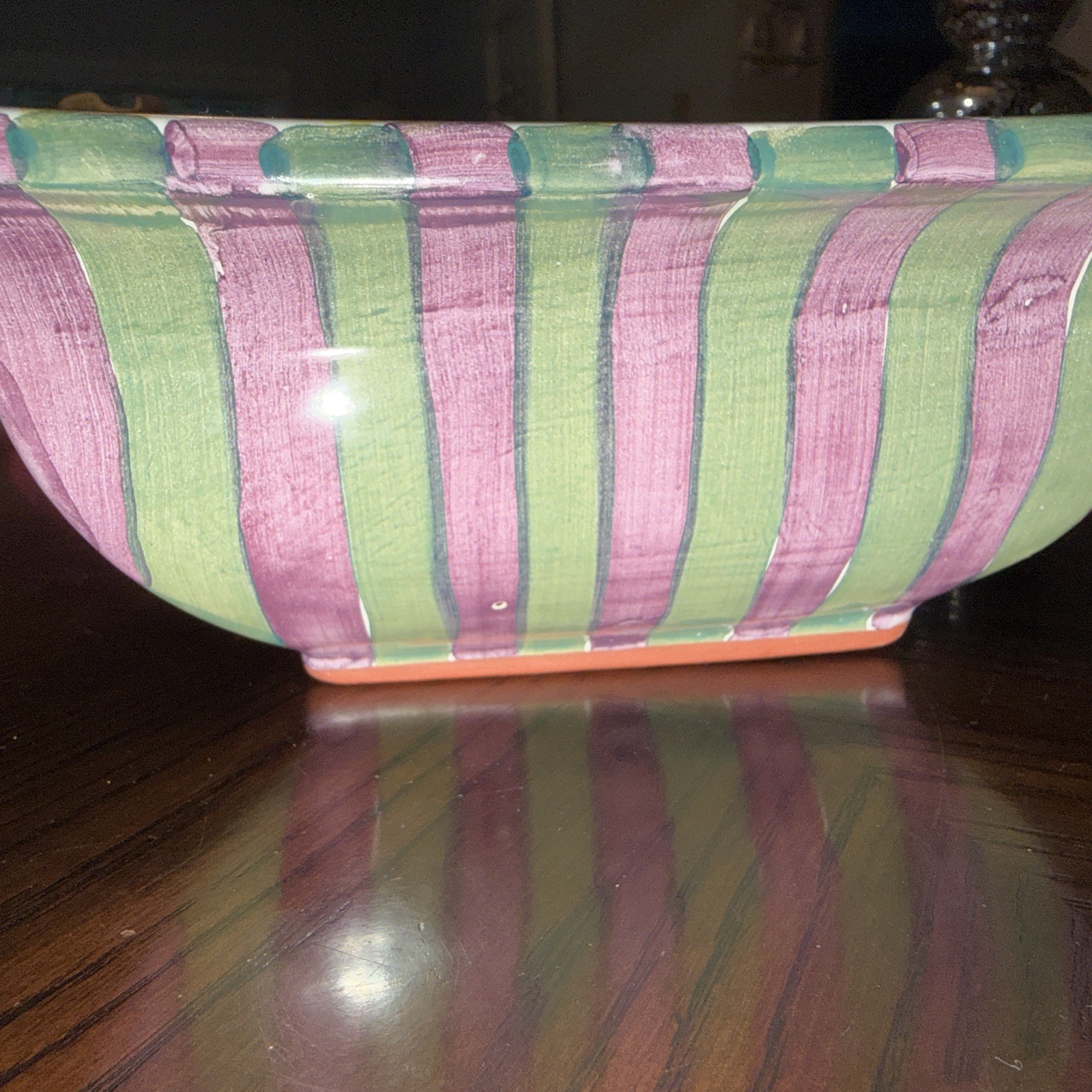 Vintage MacKenzie Childs Torquay Palm and Devon Buttercup 9.5 X 8 Dish READ