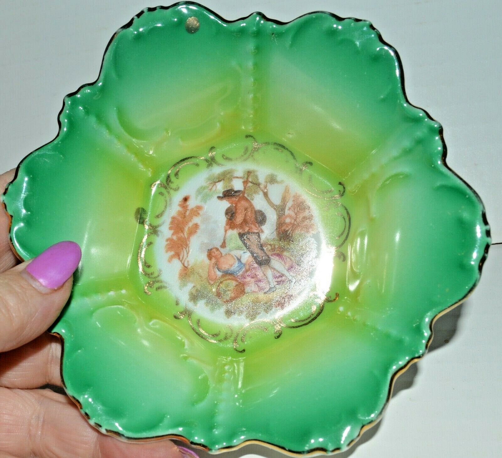 Vintage Schruarzenhammer Bavaria US Zone 12 Victorian Decorative Bowl 5″
