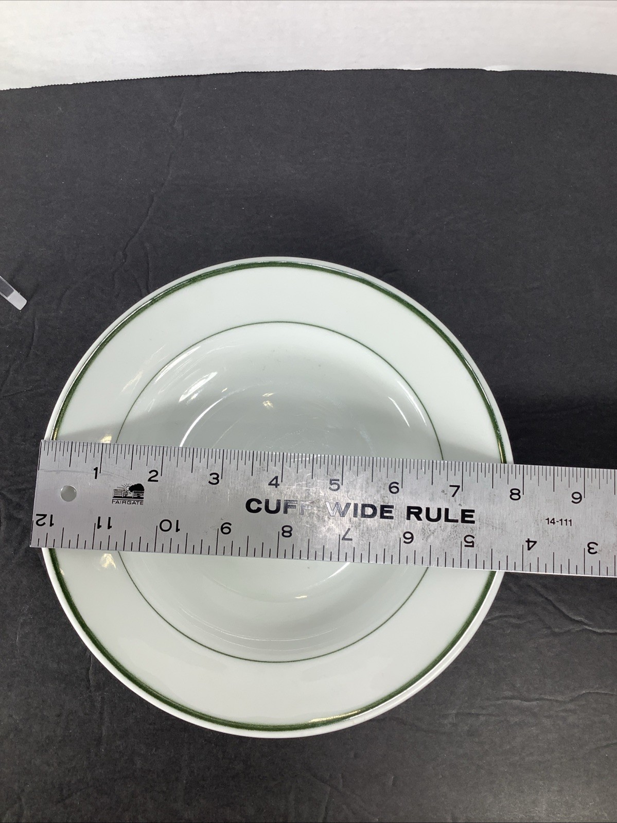 Vintage~Victory China®️ Vitrified 8” Green Stripe Salad/ Pasta Bowl