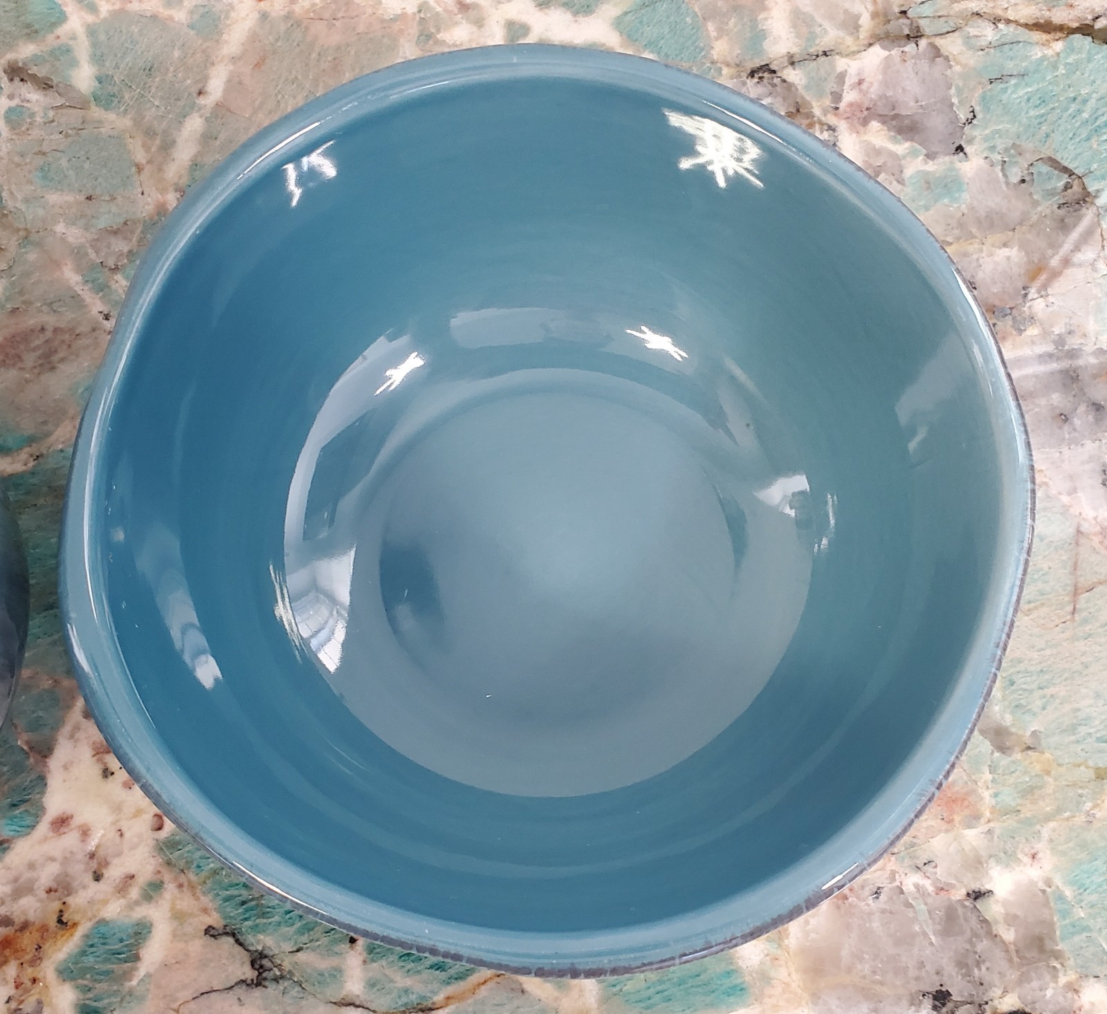 2 Pier 1 Earthenware Elemental Smoke Blue Cereal Soup Bowls Bowl Free-Form Shape
