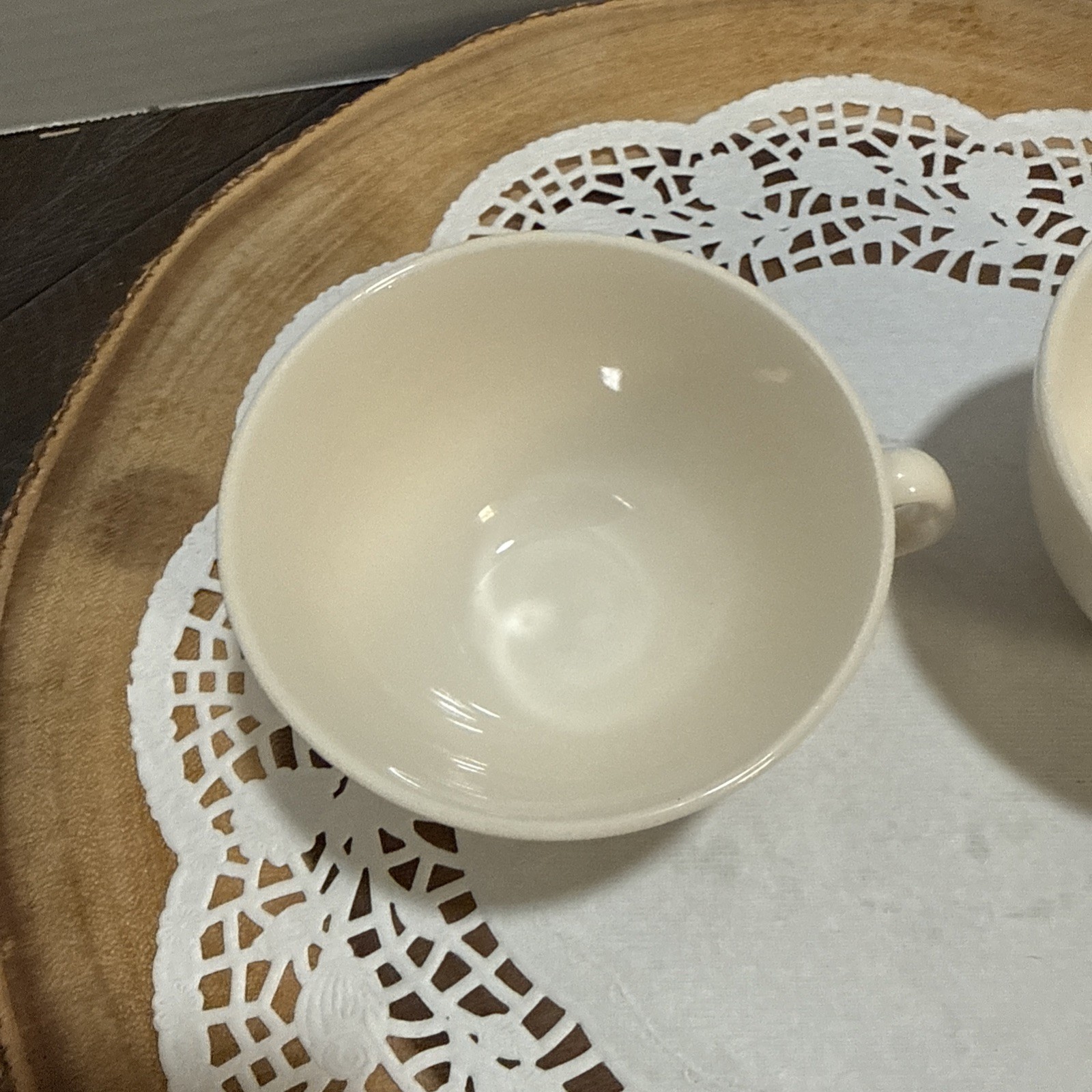 Vintage Steubenville Fairlane Teacups Set of 2 MCM Blue Floral USA Pottery