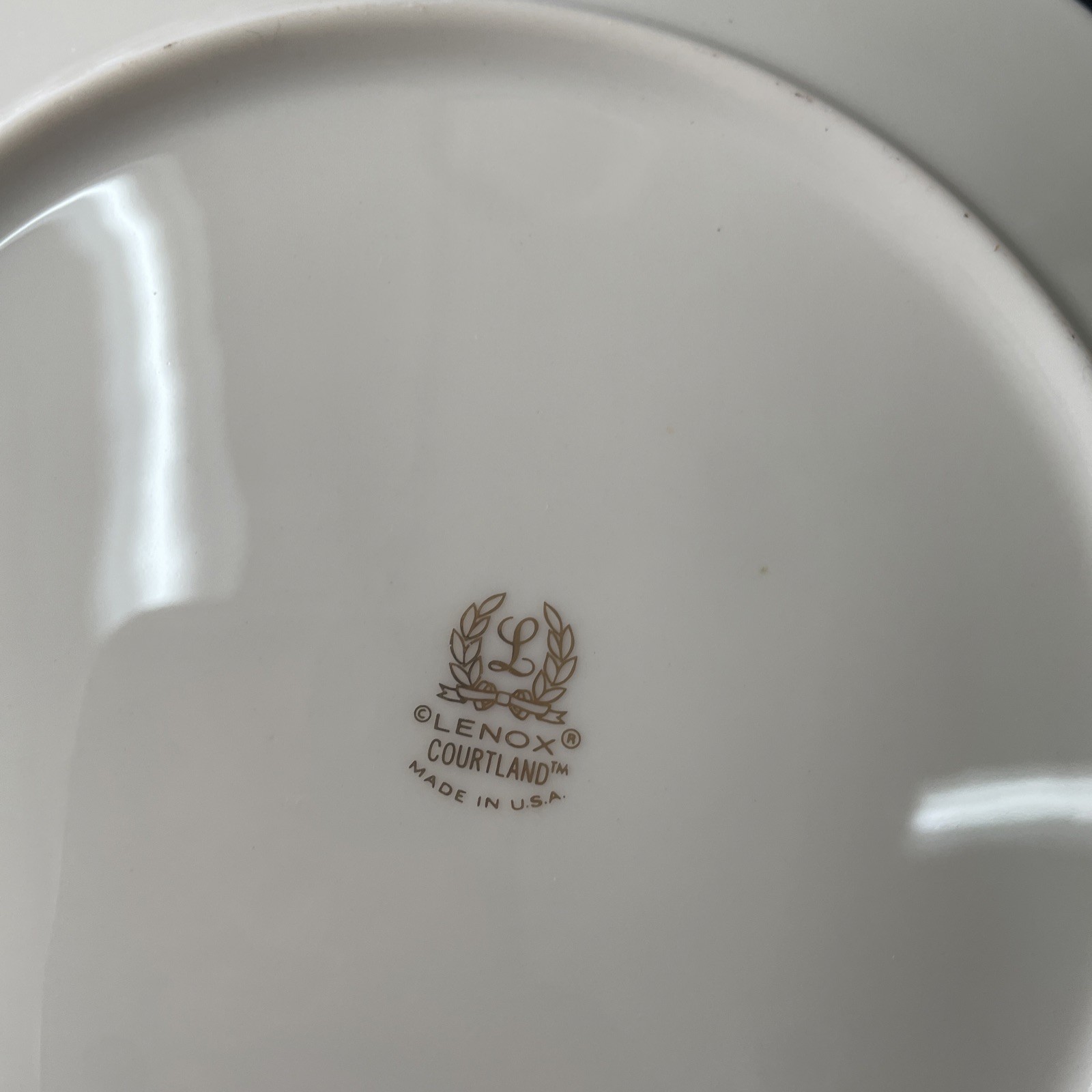 LENOX Courtland Salad Plate Set Of Four Blue Gray Band Platinum Trim 8”USA