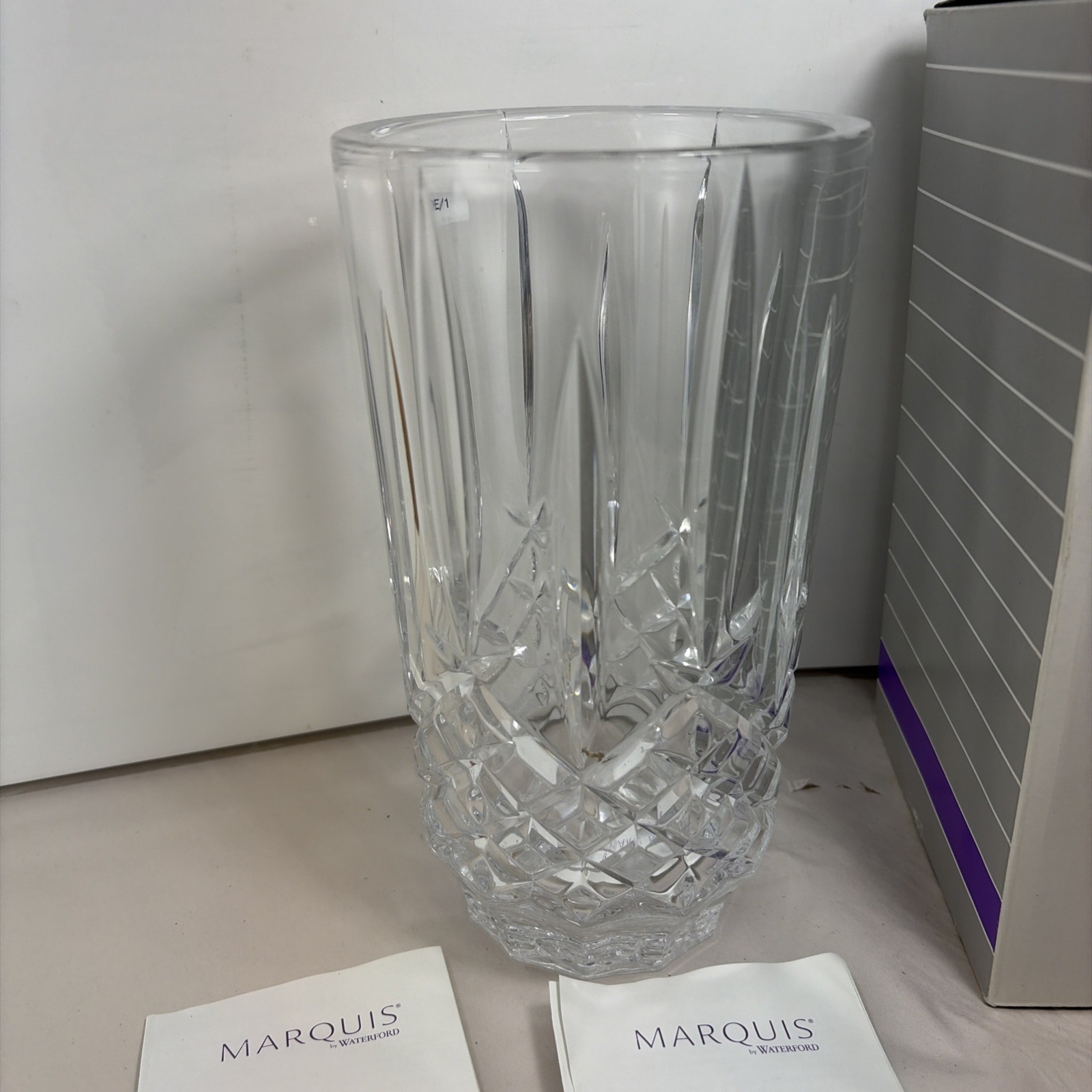 9″ WATERFORD Crystal Marquis Markham Vase Germany Heavy