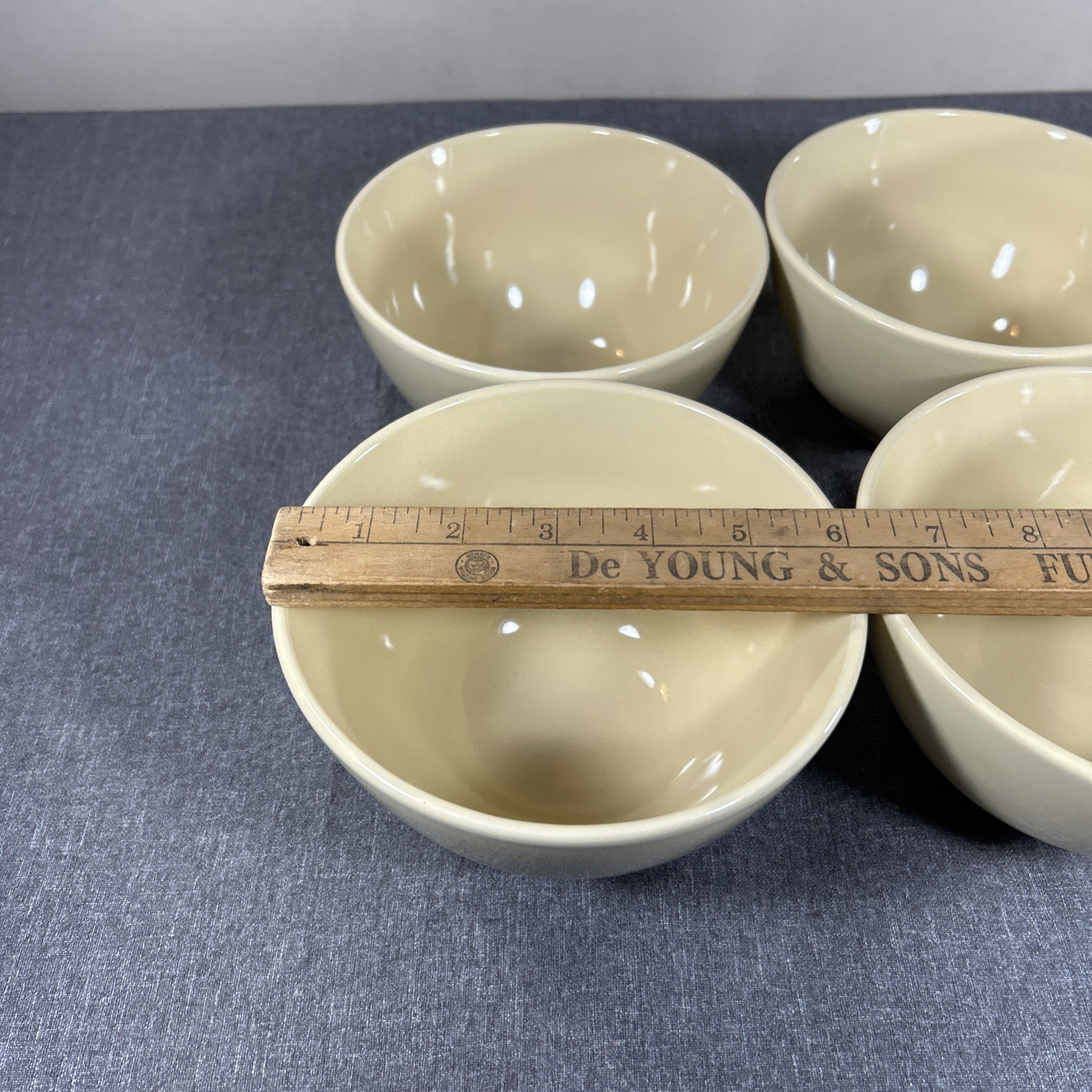 Crate And Barrel Yellow Bowls Soup Cereal Ice Cream Everyday 3.75″ Deep Set 4