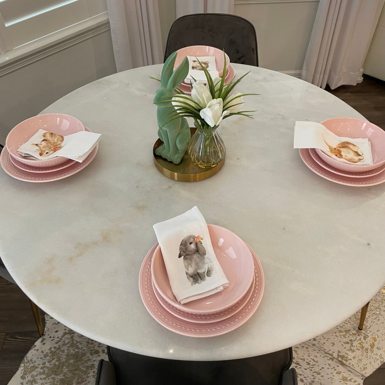 MATCERAMICA Portugal Pink Salad Plates 9in Set of 4 Ceramic NEW