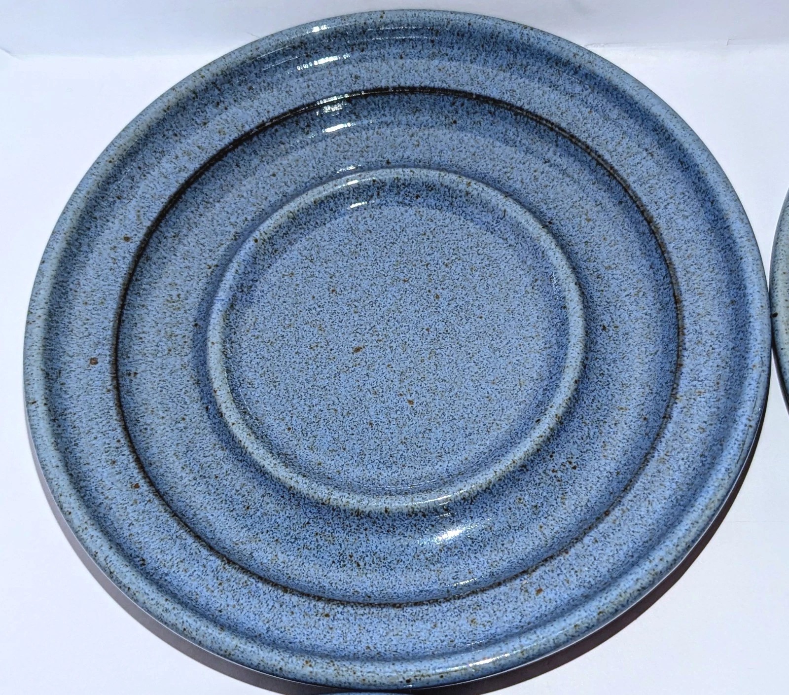 Vtg Dansk Nielstone Blue Saucers Speckled Large 6⅞” Made in Japan A+! x4 Plates