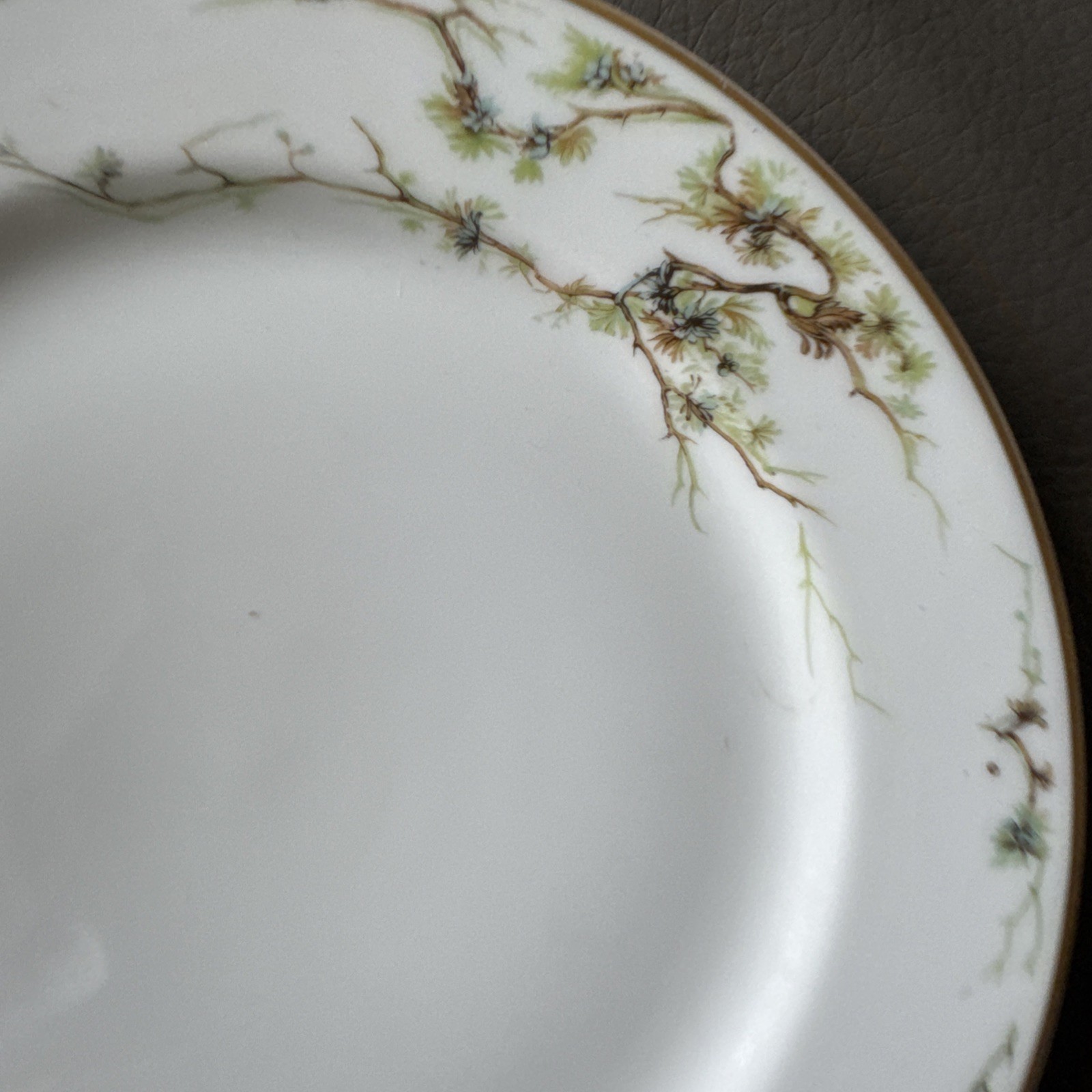 Antique Haviland France 8.5” Porcelain Plate Asymmetrical Pinecone Pattern, #2