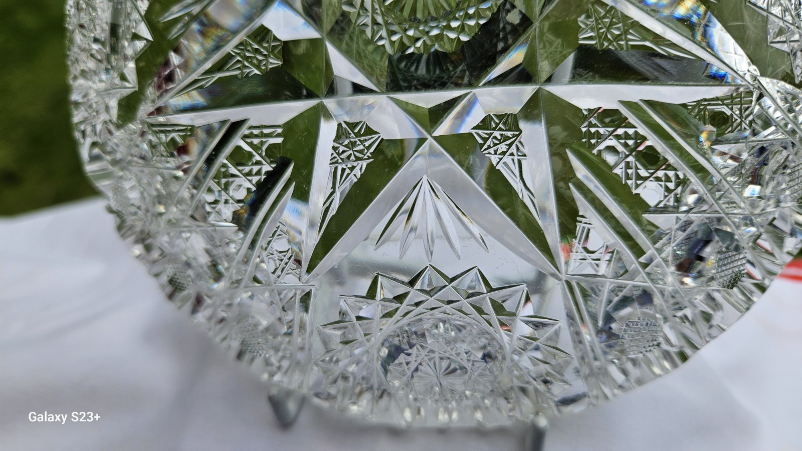 ABP Signed J. Hoare, Pattern Sparkler American Brilliant Cut Glass Small Dish