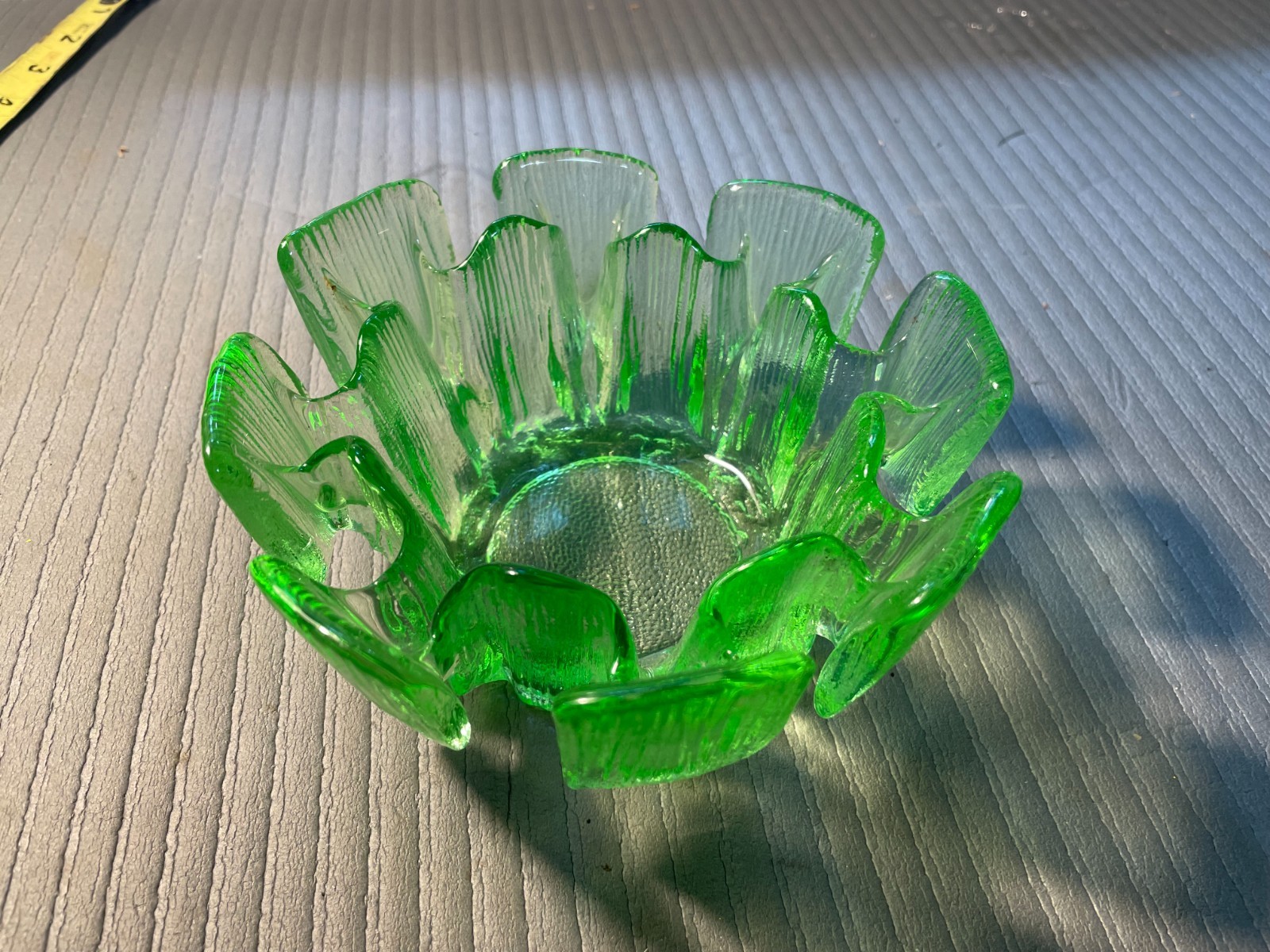 Viking Green Ice Glass Scandinavian Art Glass Bowl
