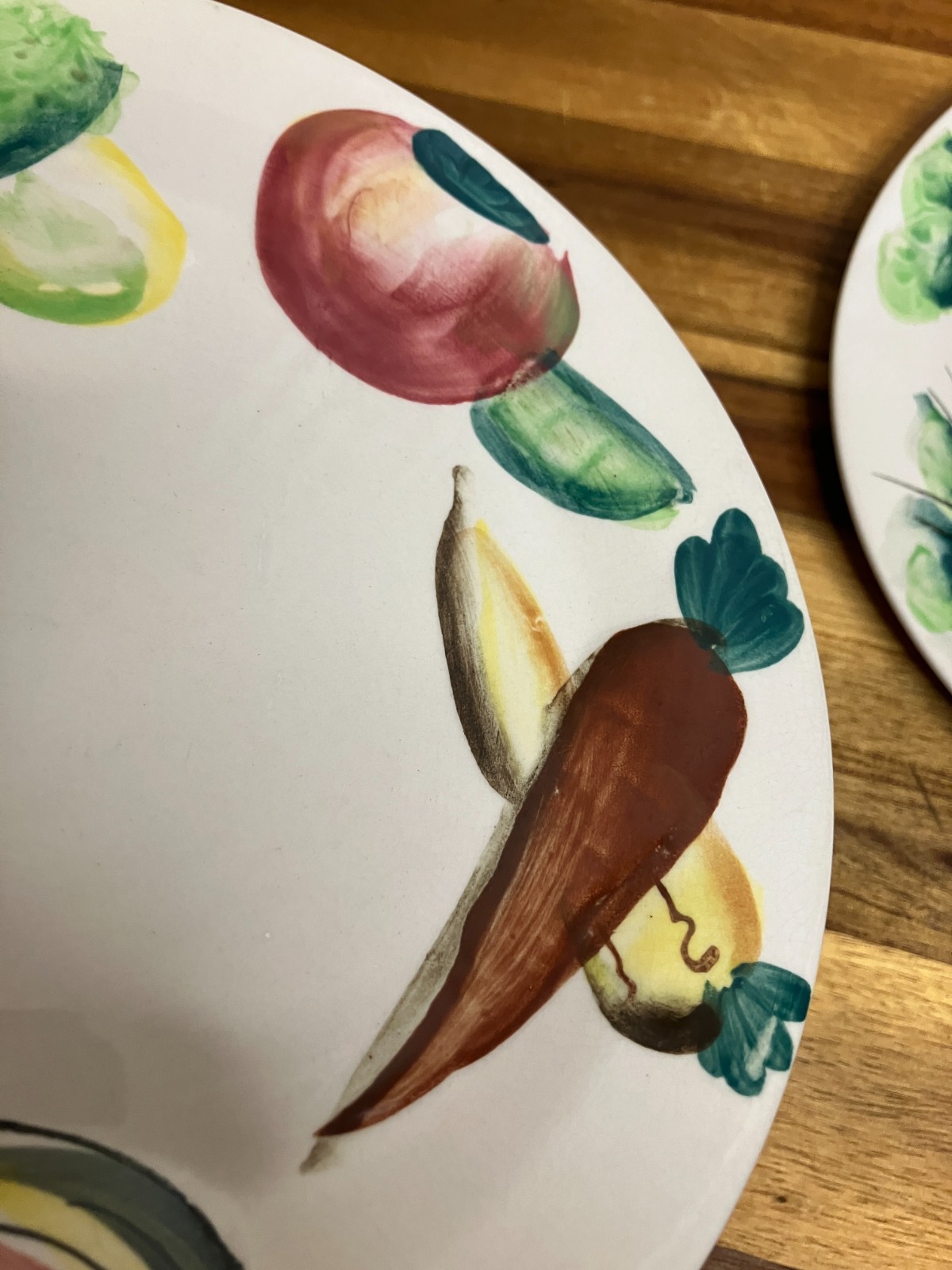 Vintage Nasco Del Coronado Salad Plates Set of 2 1950s Hand Painted Vegetables