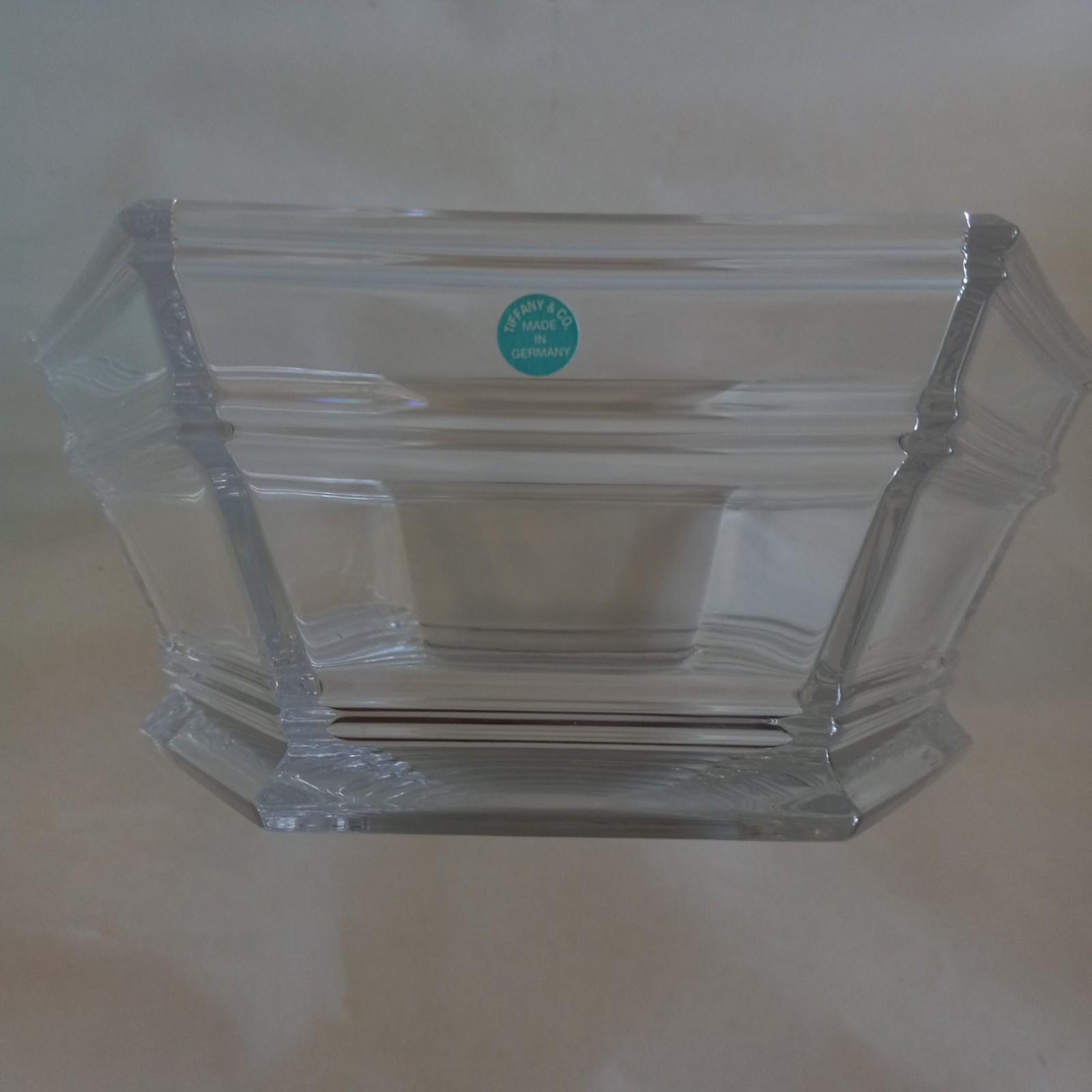 PREOWNED TIFFANY & CO. WINDHAM CRYSTAL BOWL HEXAGONAL SIX SIDED SIGNED ORIG BOX