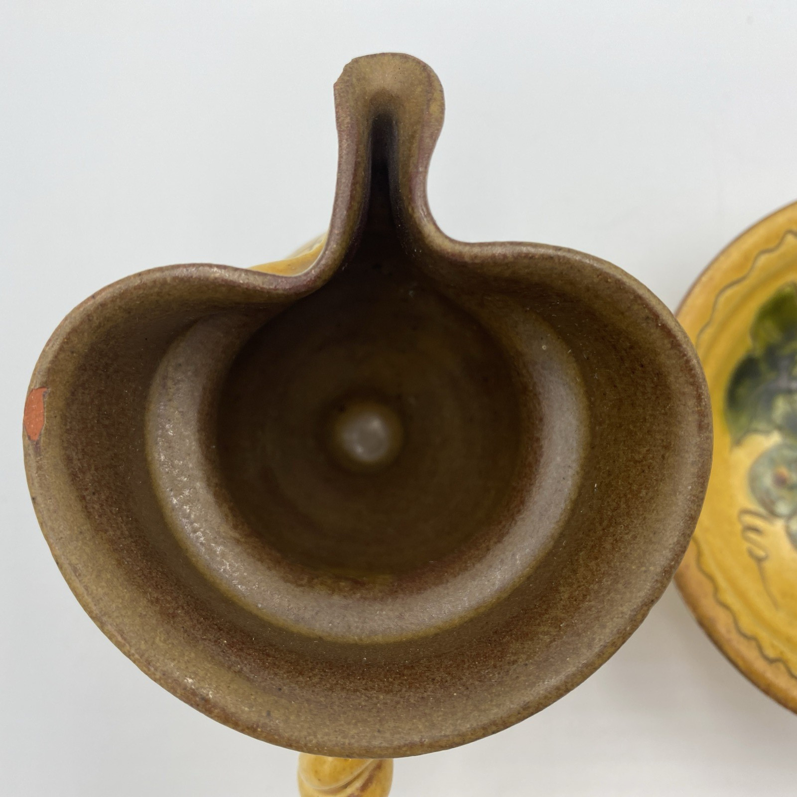 Pottery Creamer/Pitcher & Saucer, Made in SN Liechtenstein, Italian Style, Mini