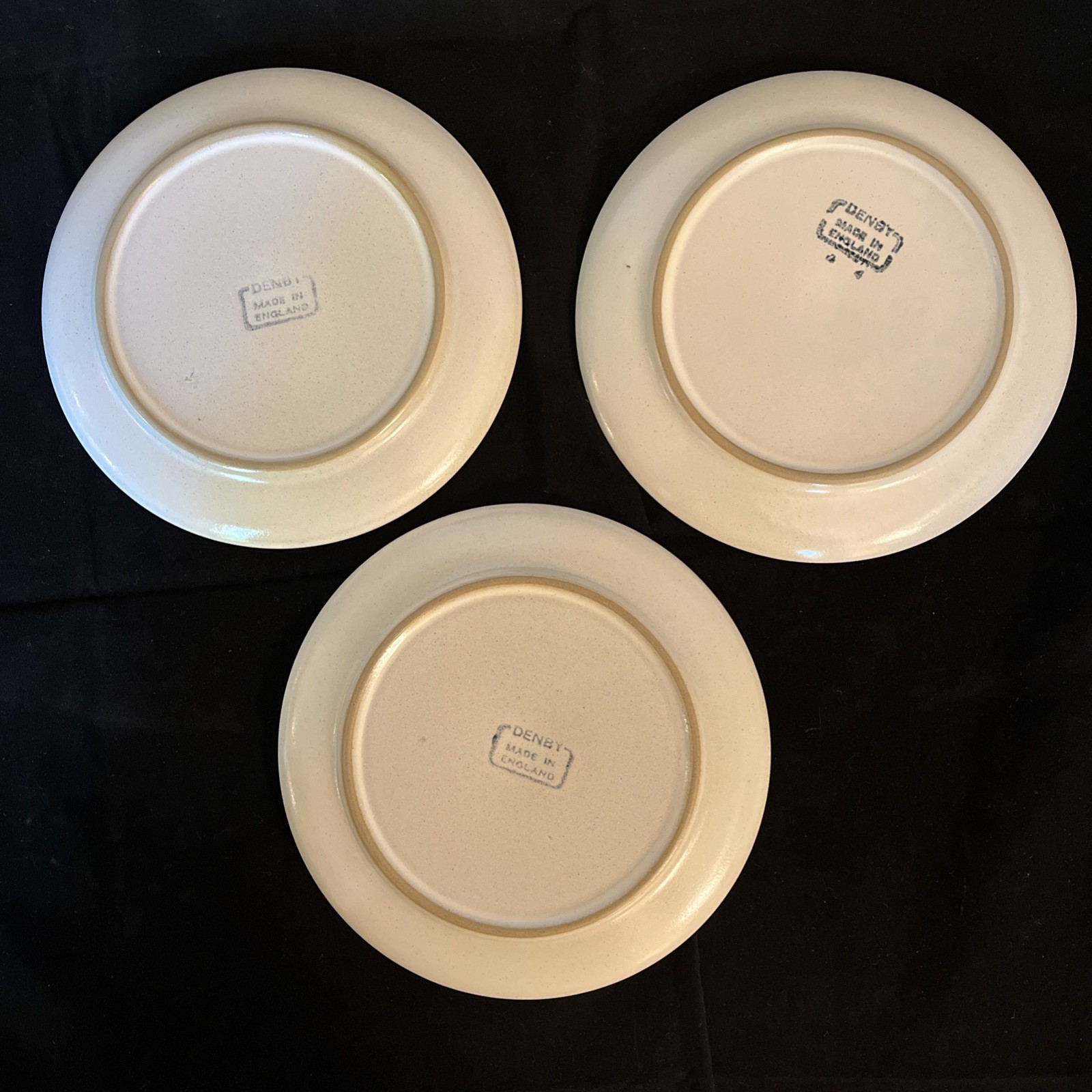 Set Of 3 Denby Plates 6.5in Stoneware Potpourri Aztec For Tea Side Dessert Bread