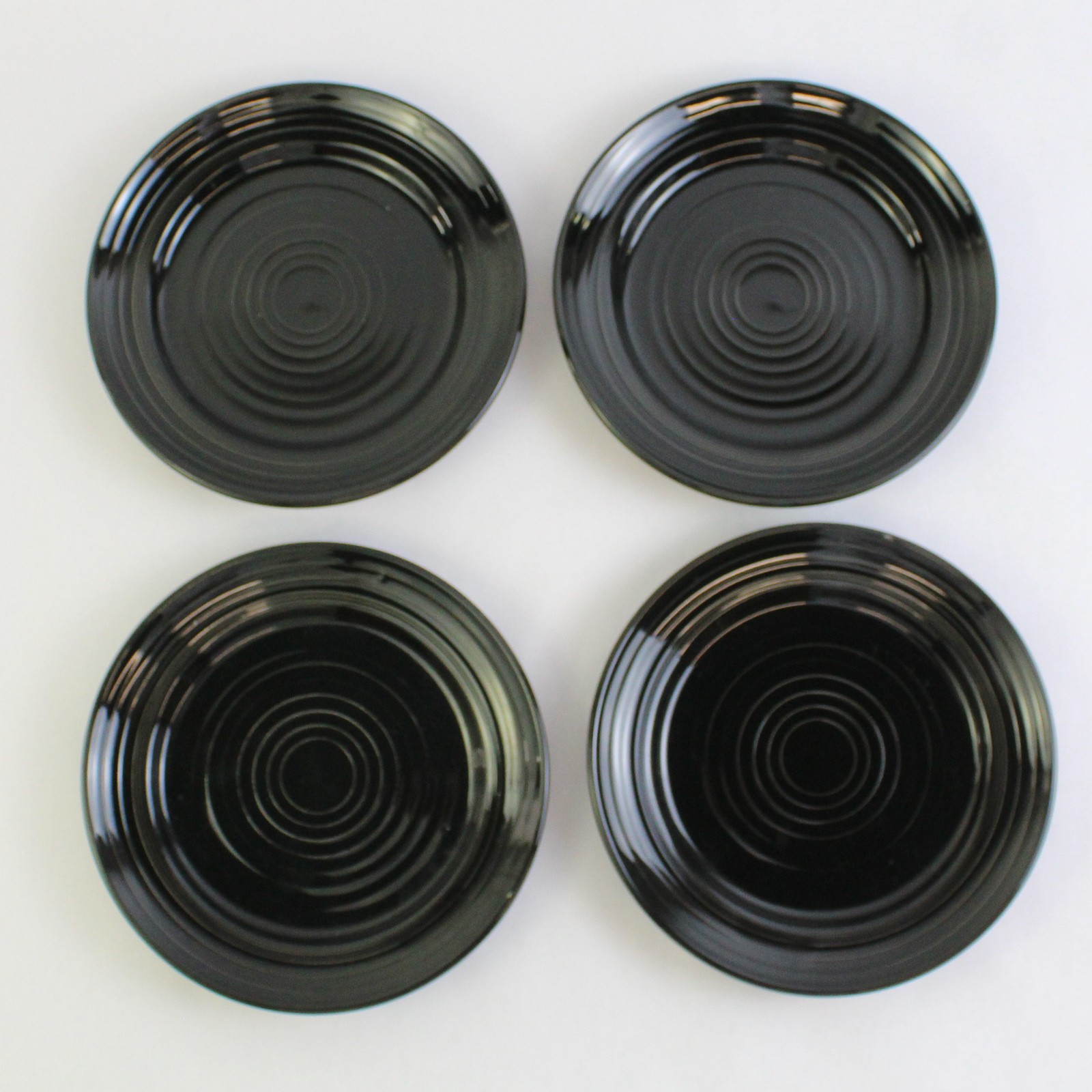 Set of 4 CAC China Tango-Pattern Black Bread Plates 7.5″ Durable China