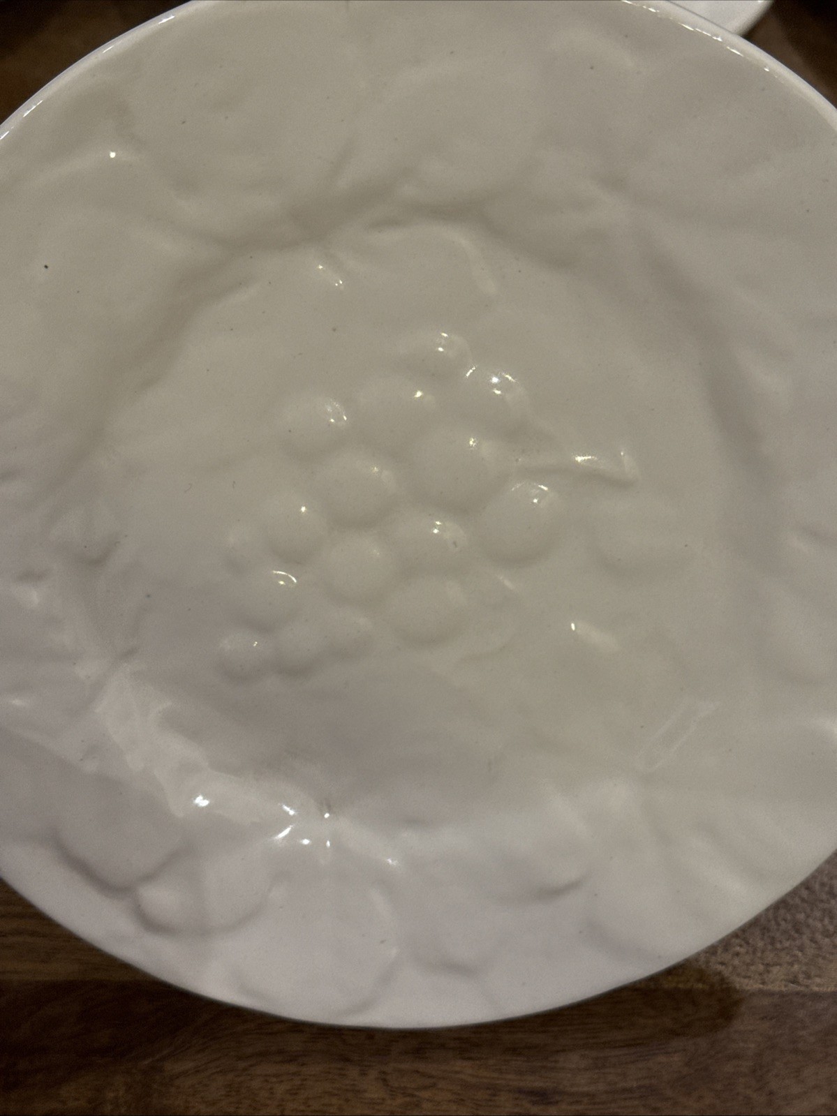 St. Clement Made in France Set of Six Plates Embossed with Fruit VTG 7 7/8″ side