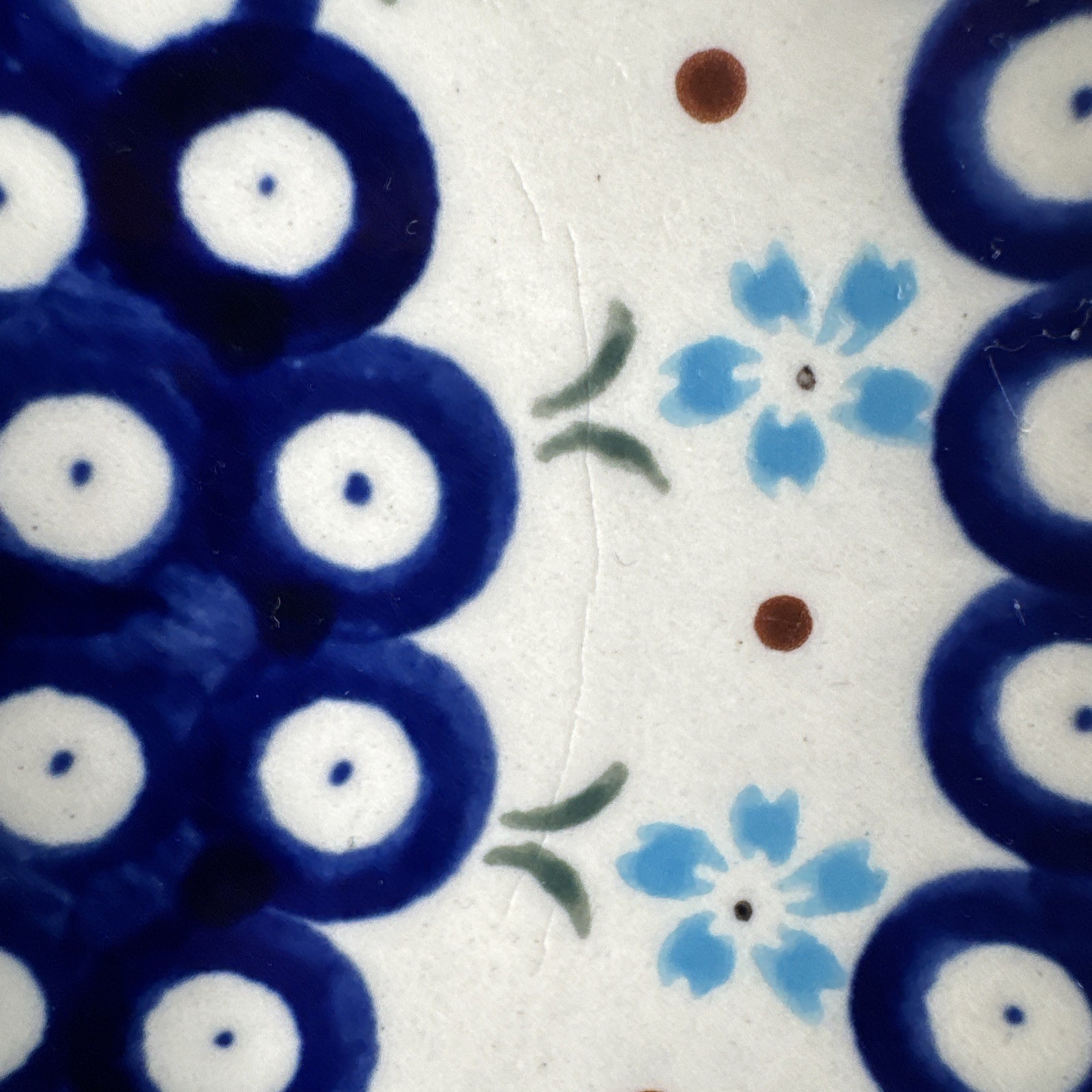 Boleslawiec Polish Pottery Salad/Dessert Plate Flowering Peacock 7.75″ SET OF 4