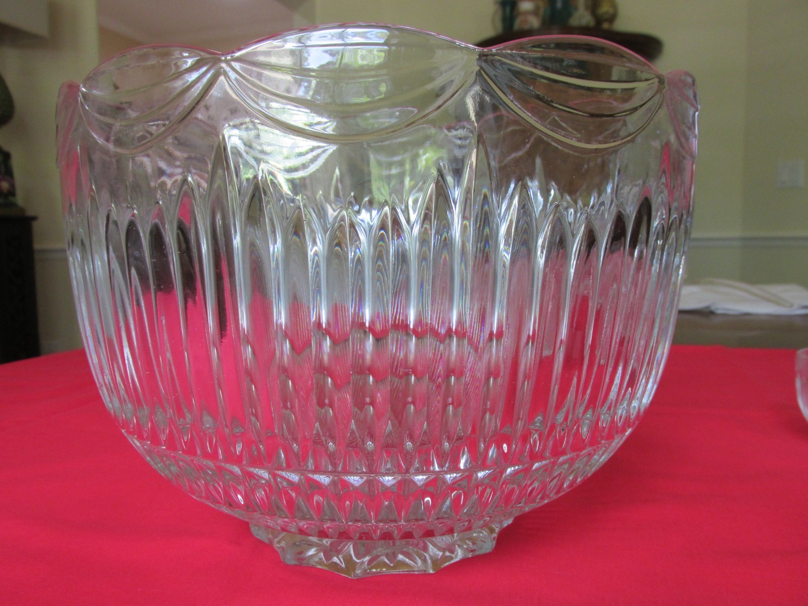 14PC Vintage 1940s Indiana Glass ROYAL Vertical & Swag Art Deco Punch Bowl Set