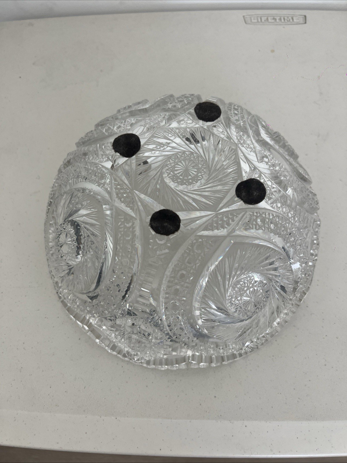 American Brilliant Period Cut Glass Crystal Bowl ABP Deep Cut c.1900