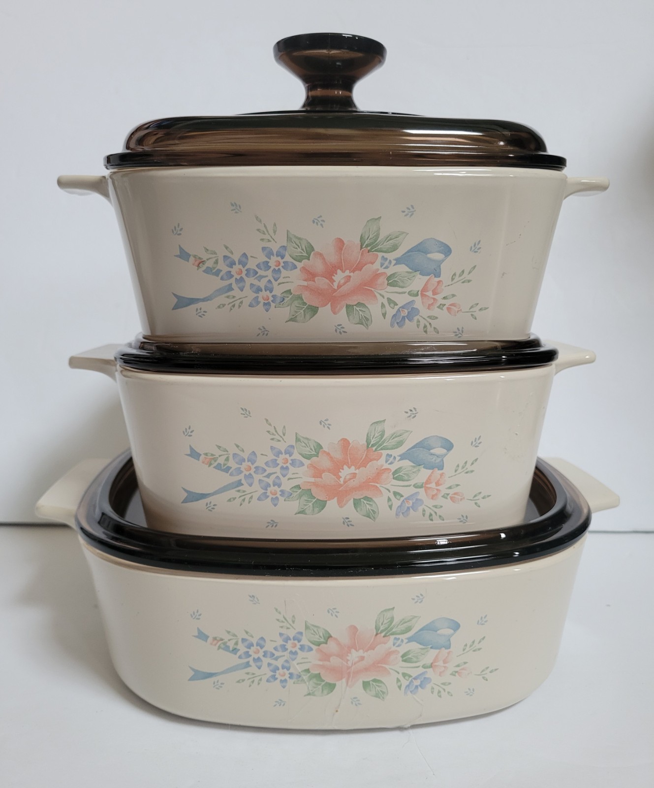 6 pc Set of CORNING Symphony Casserole Dishes EXC