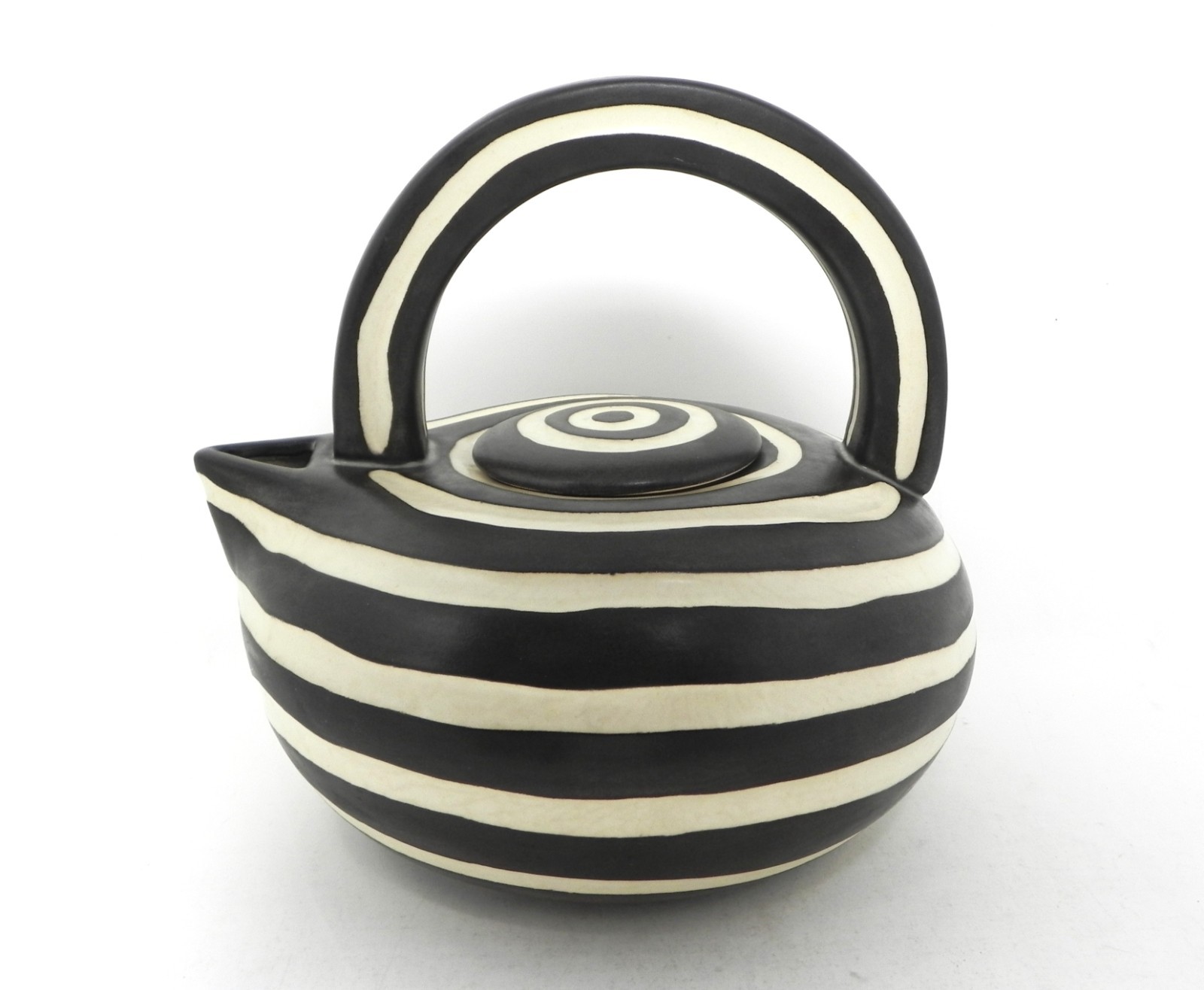 RARE Kathy Erteman 1993 Postmodern Art Pottery Ceramic Teapot Guggenheim Insert