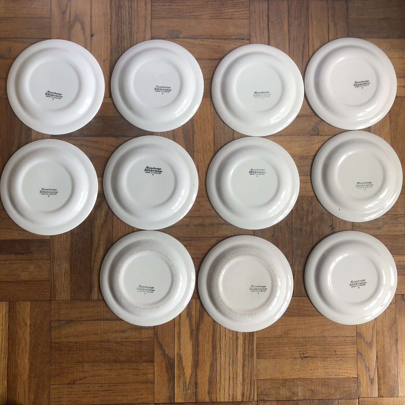 Plates Midwinter STONEHENGE WHITE Bread 11 total VTG 7″