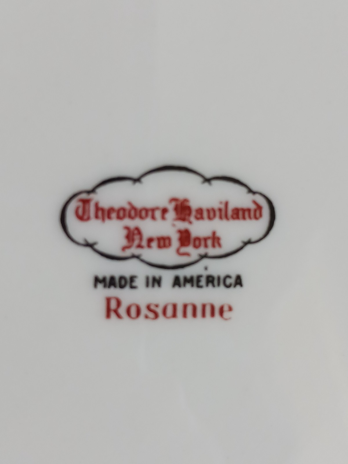 Vintage Limoges Rose Plates 9 1/2 in. Set of 6 Theodore Haviland New York USA