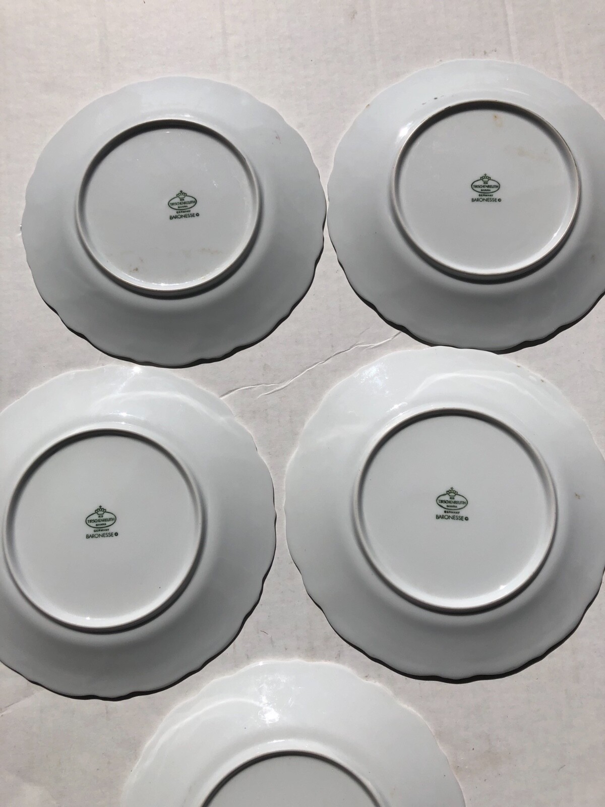 Vintage Tirschenreuth Bavaria Baronesse Dinner Plate Set Of 5 1950-1959 harvest