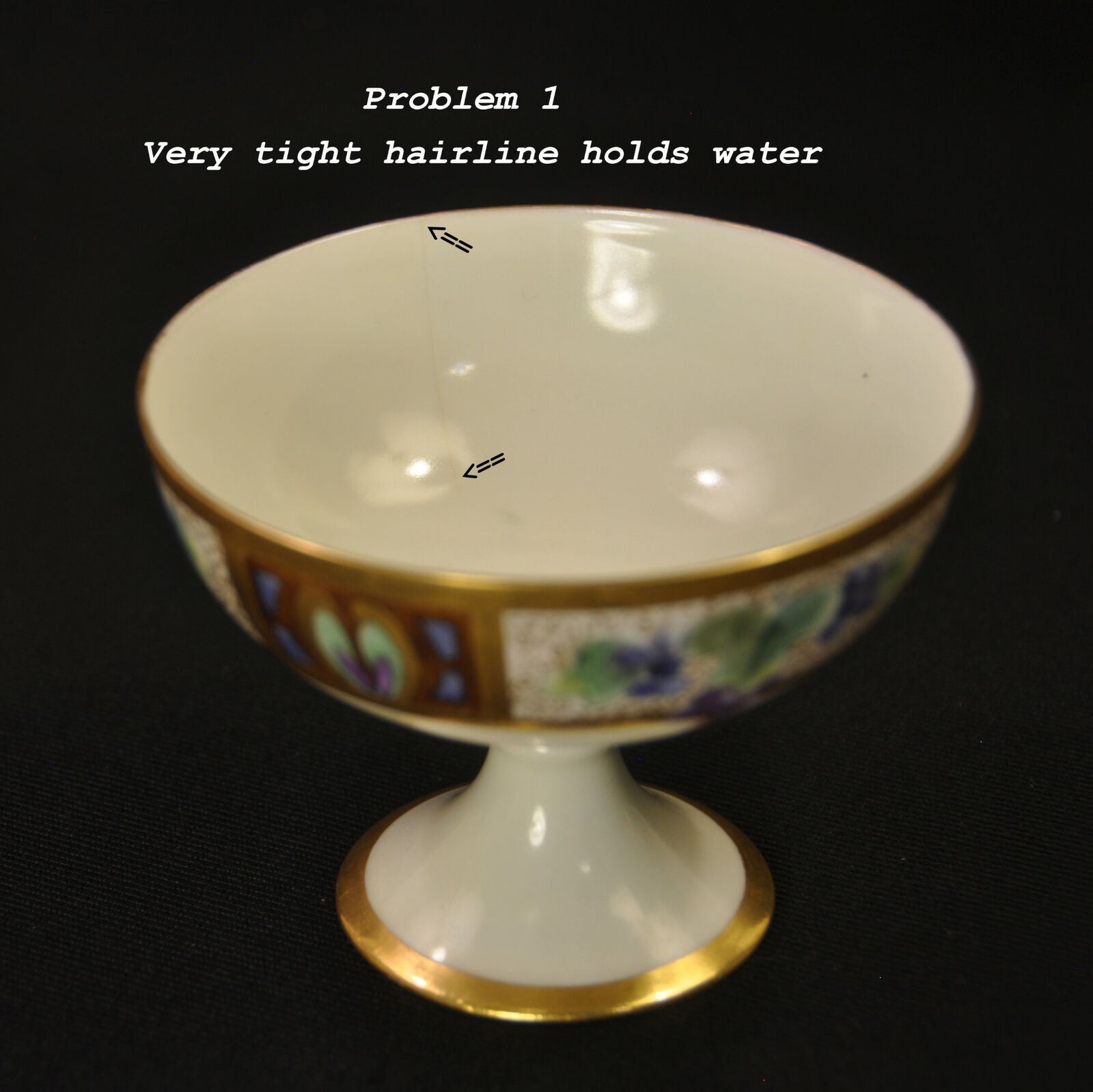 Punch Set Bowl 10 Cups Schachtel Charlottenbrunn Silesia Hand Painted 1899-1918