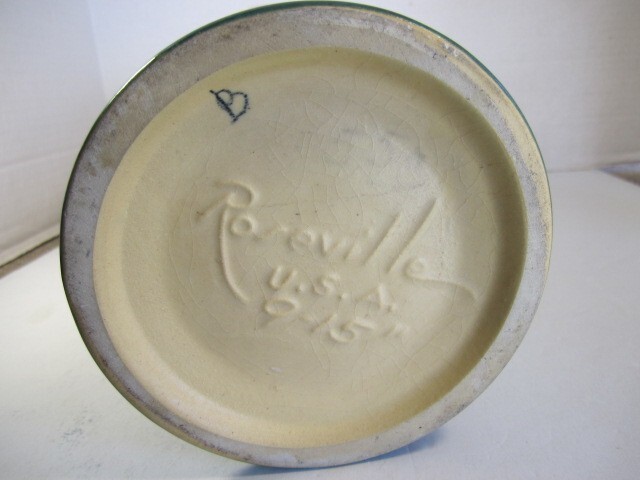 VTG Roseville PEONY Pottery Pink To Green 9-15″ Large Handled Ewer Pitcher