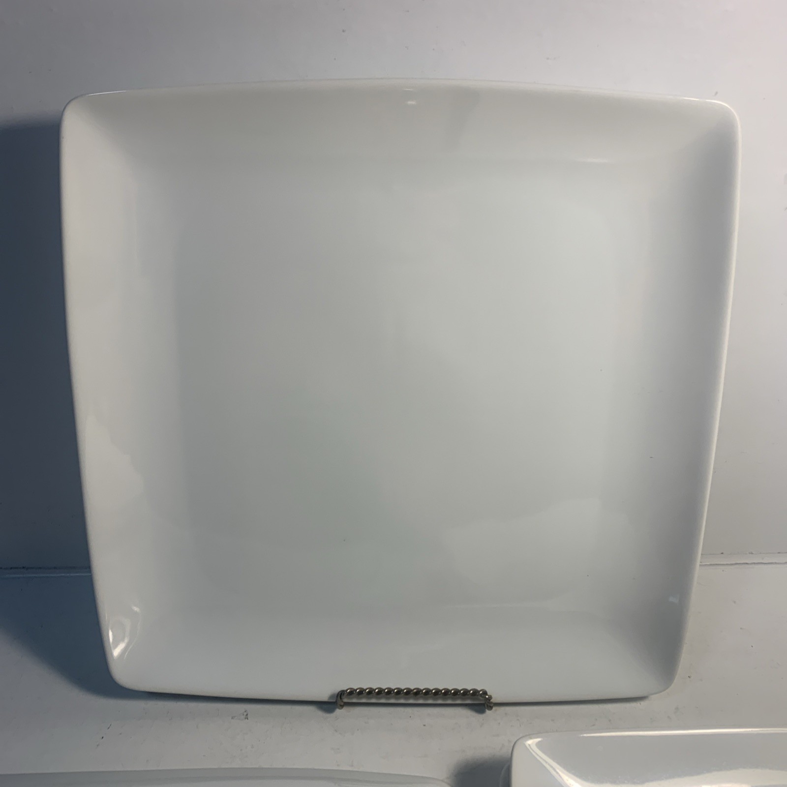 Set of 4 Better Homes & Gardens Square White Dinner Plates 10 7/8″ Porcelain