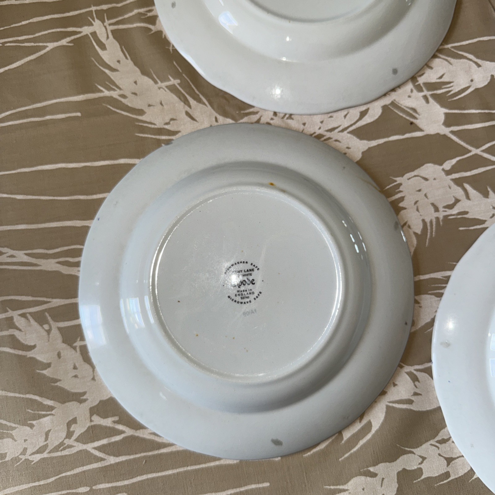 Spode Penny Lane Daisy White 7.5 Inches Salad Plates Blue Floral Set of 4 Rare