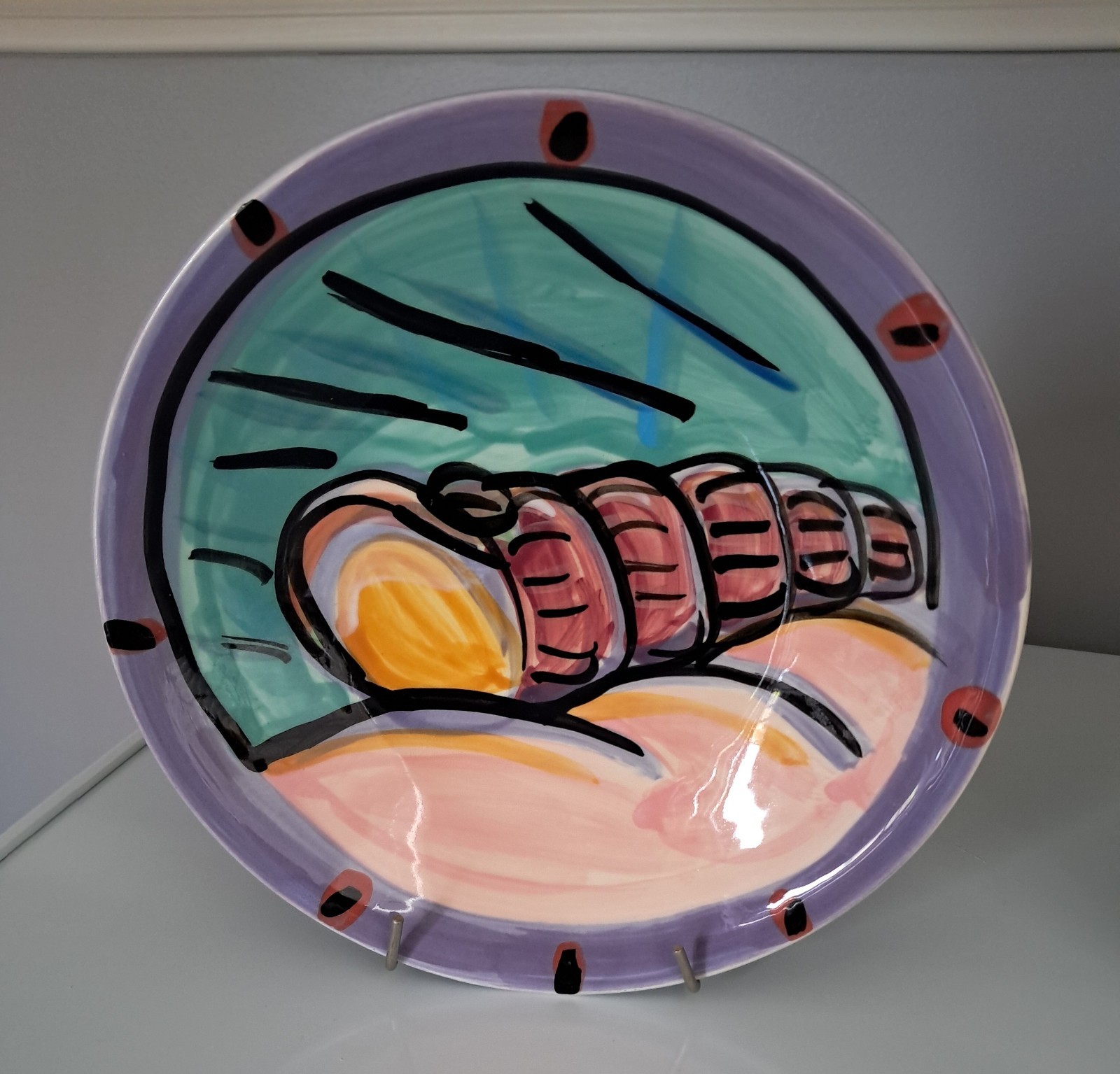Set of 2 Kelly Jo Kuchar 1997 Hand Painted Bowls From Hawaii Surfing Contest…